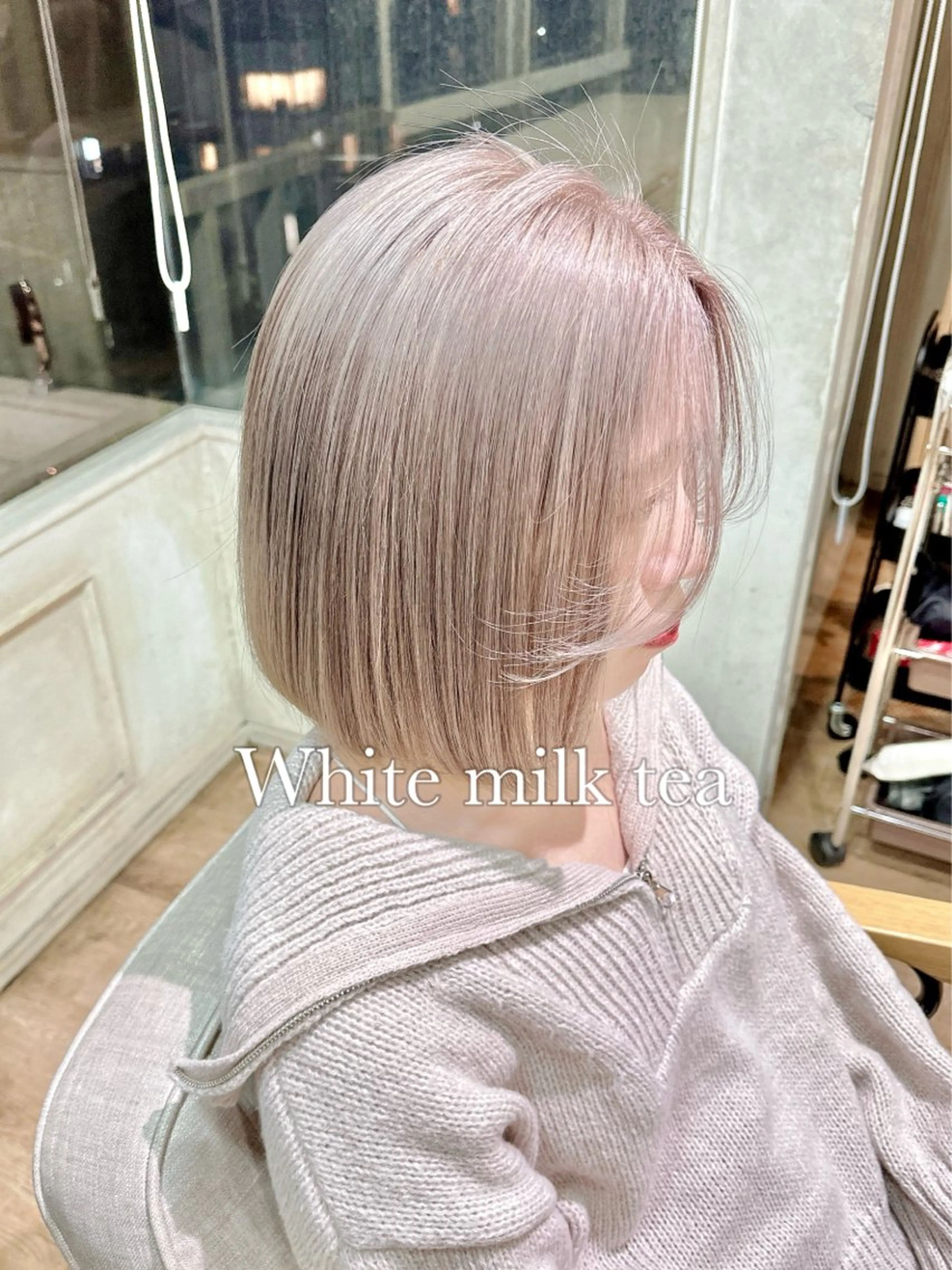 ミディアム カラー ベージュカラー ブリーチ ケアブリーチ 透明感カラー ハイトーンカラー ケアブリーチ 髪質改善/池袋のヘアスタイル