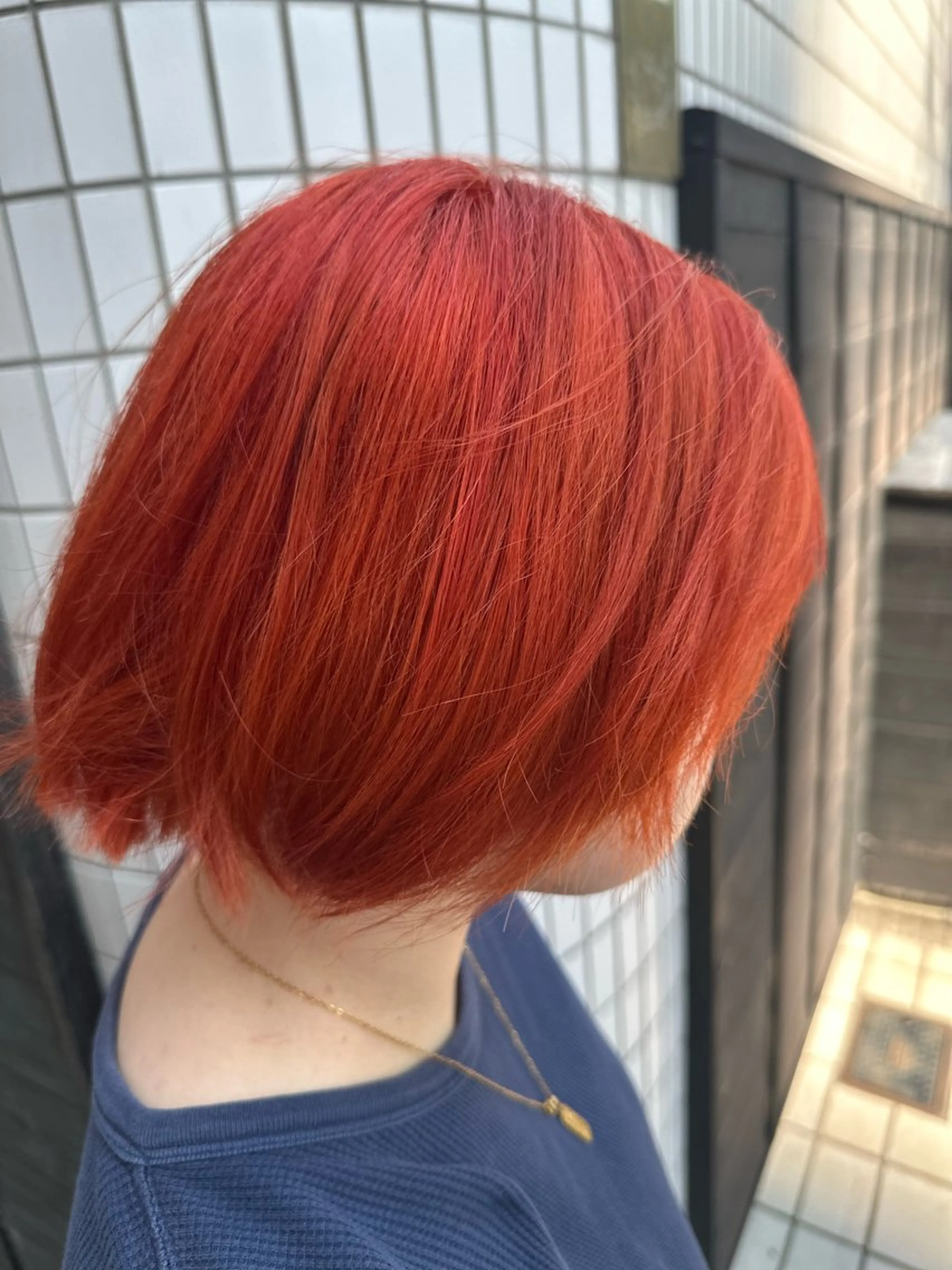 ショート カラー ブリーチ オレンジ 髪質改善・艶カラー HIROTOのヘアスタイル