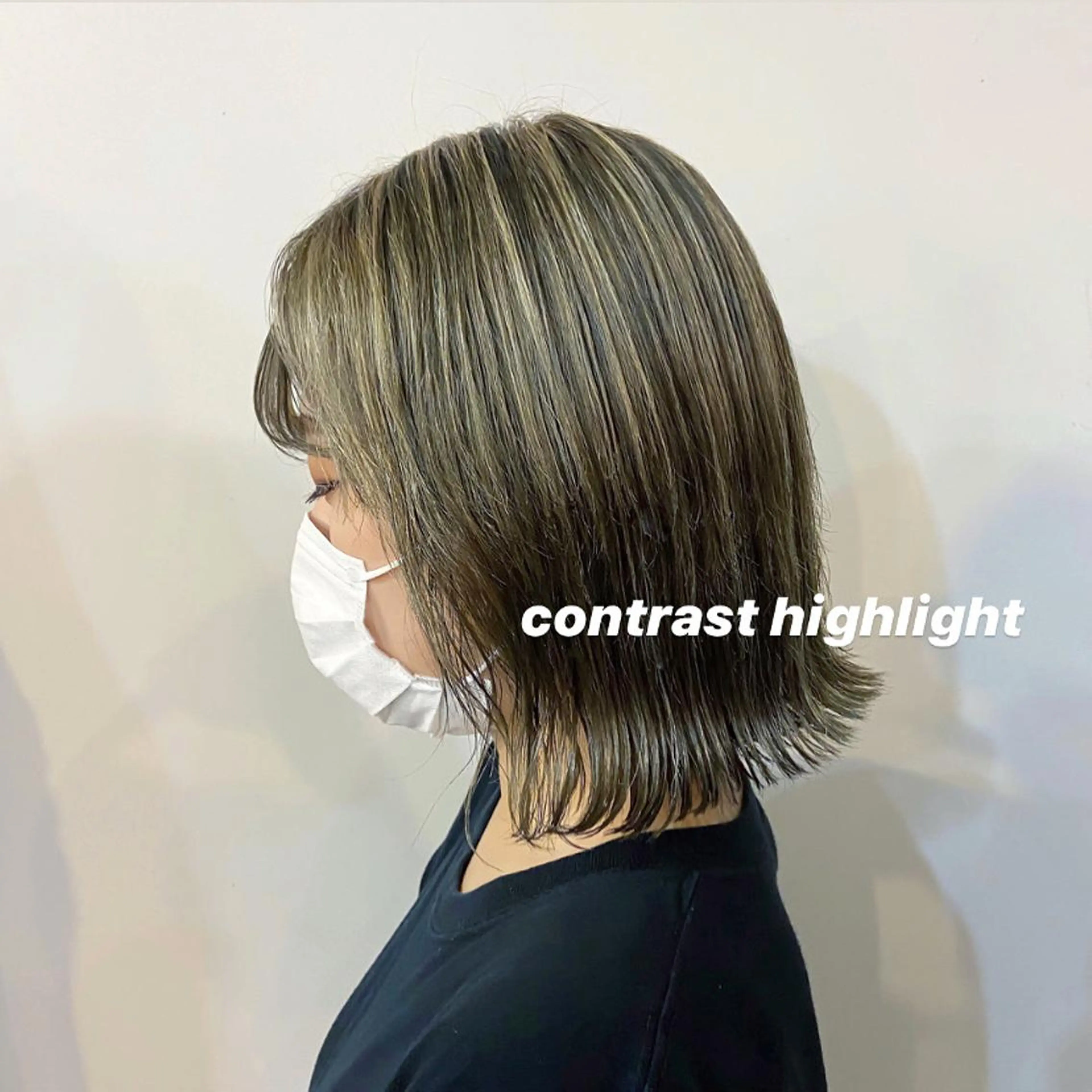 ミディアム カラー ブリーチ ケアブリーチ 透明感カラー ハイライトカラー ハイライト yuna/ボブカット /ハイトーンカラーのヘアスタイル