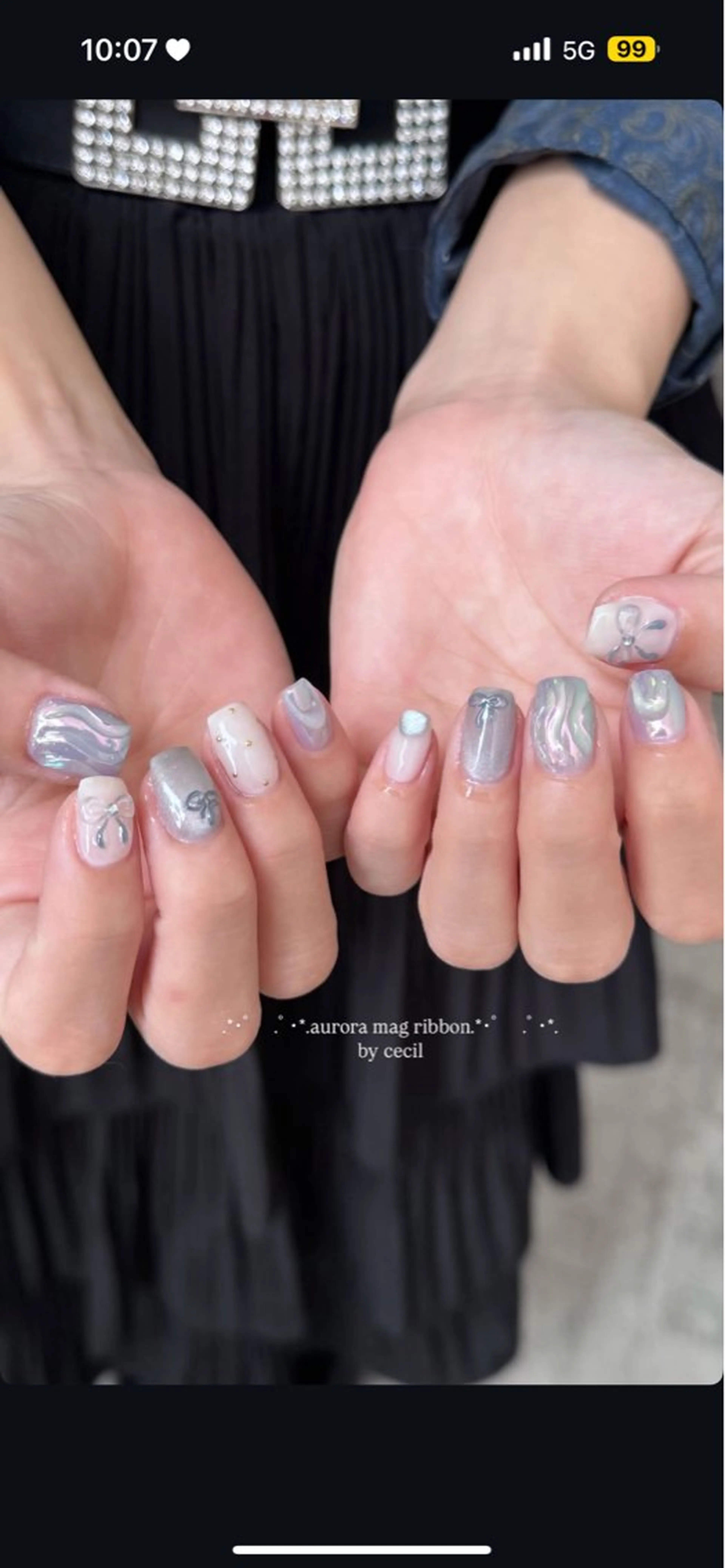ネイル フレンチネイル 韓国ネイル マグネットネイル メンズネイル ニュアンスネイル ハンドネイル GRANDE大須 Cecil💜のネイルデザイン
