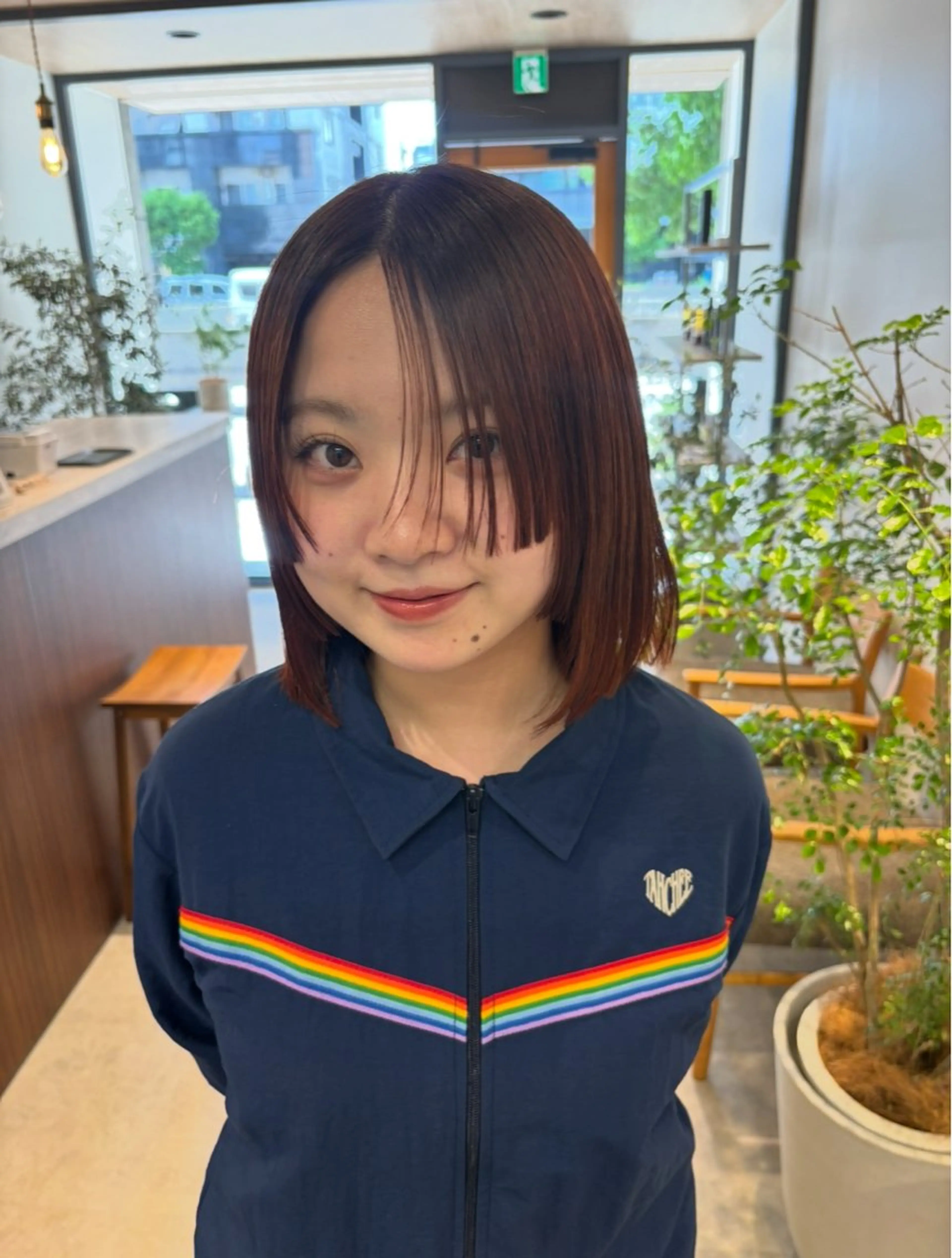 ミディアム カラー ボブ カット ヘアカラー トリートメント 🫧nari🫧 谷町 大阪のヘアスタイル