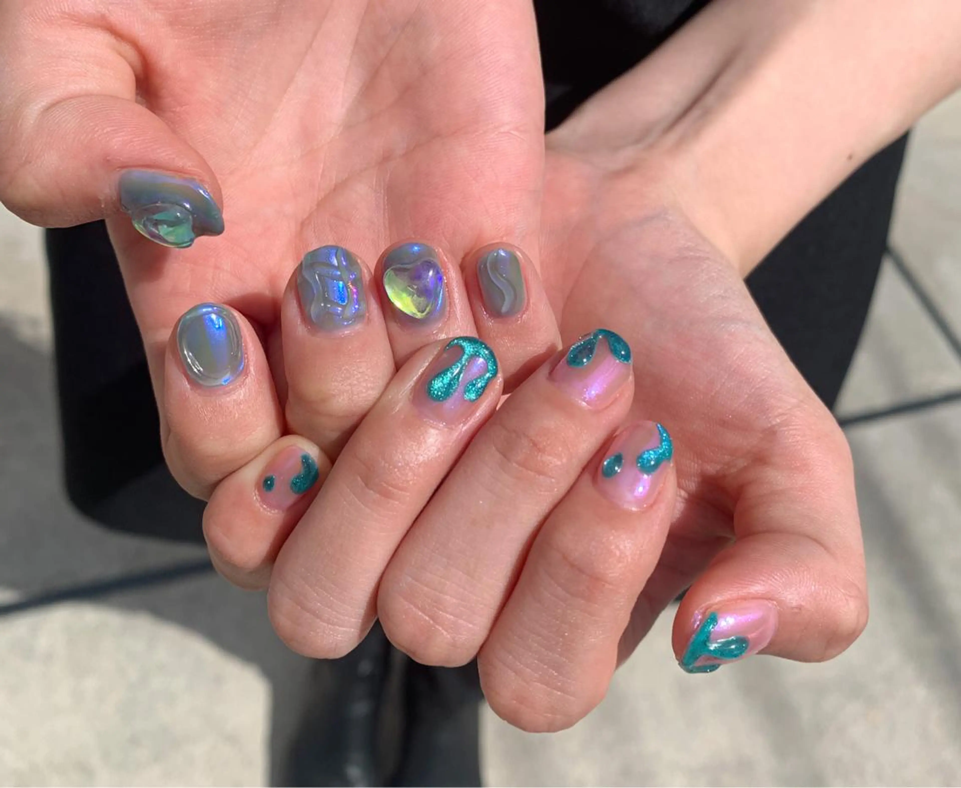 ネイル オーロラネイル マグネットネイル ハンドネイル anny ／あにのネイルデザイン