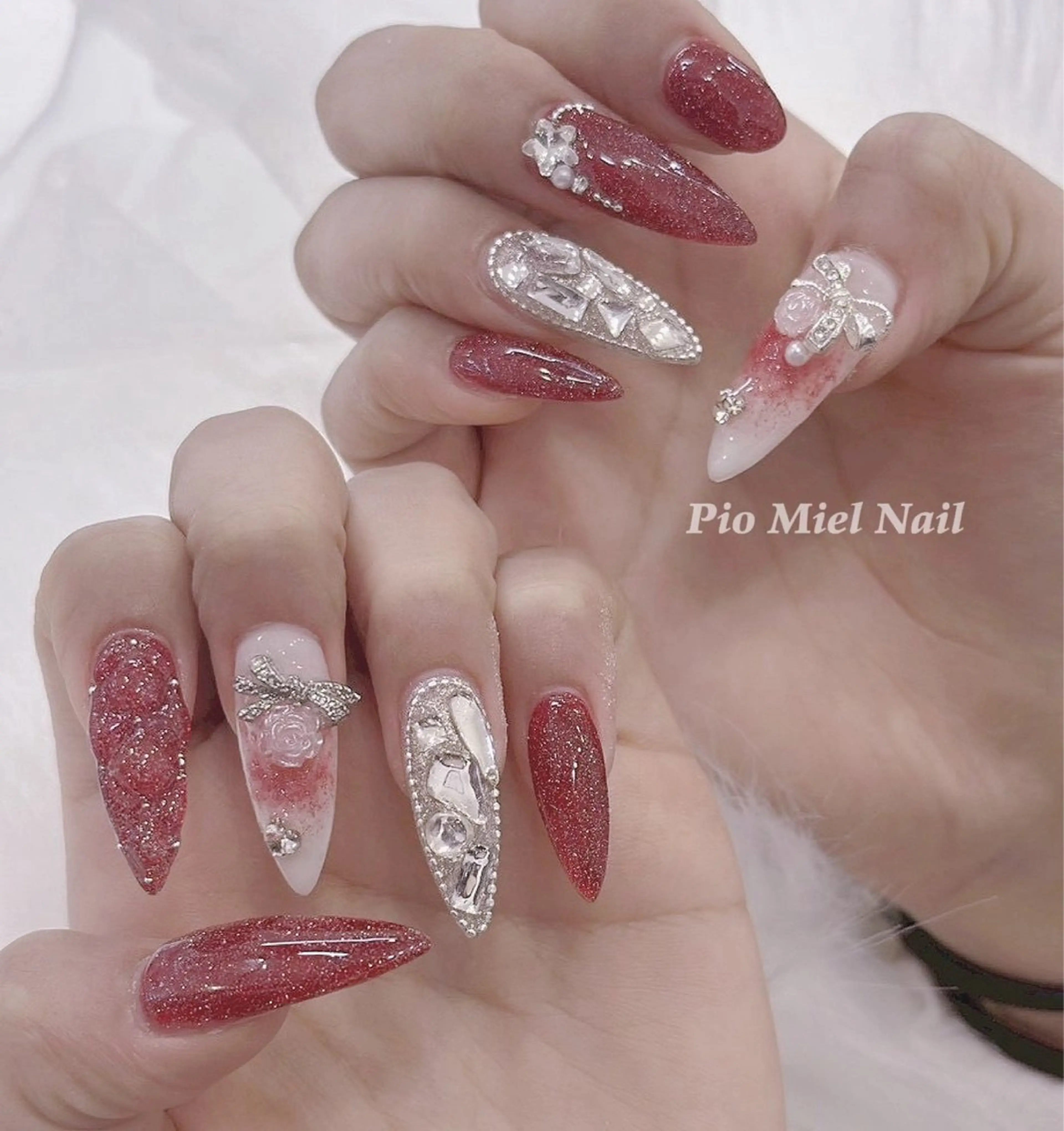 ネイル ハンドネイル HANA 長さだしのネイルデザイン