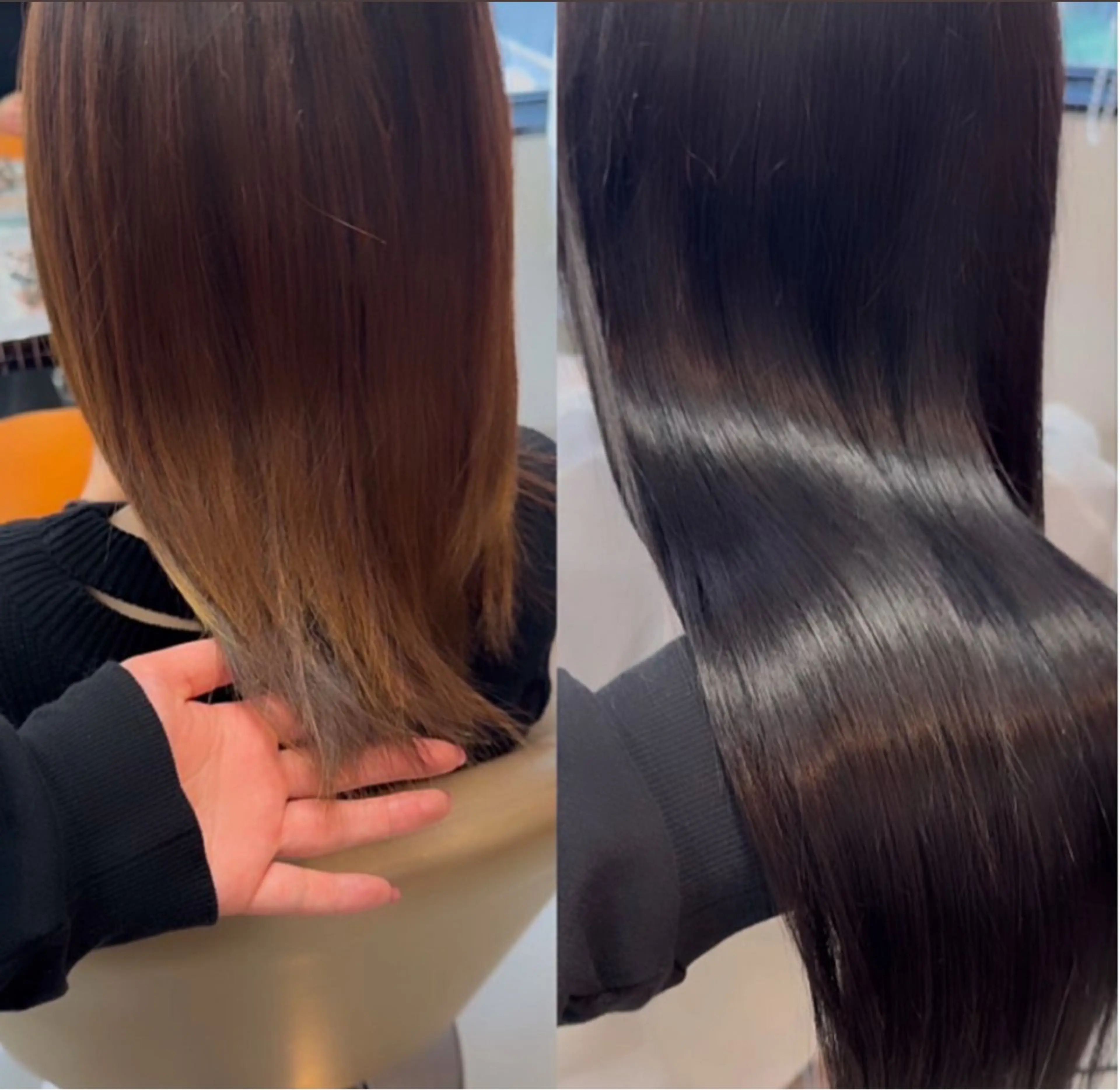 ミディアム ヘアカラー エクステ 暖色カラー❤️横浜 エクステらん🦖のヘアスタイル