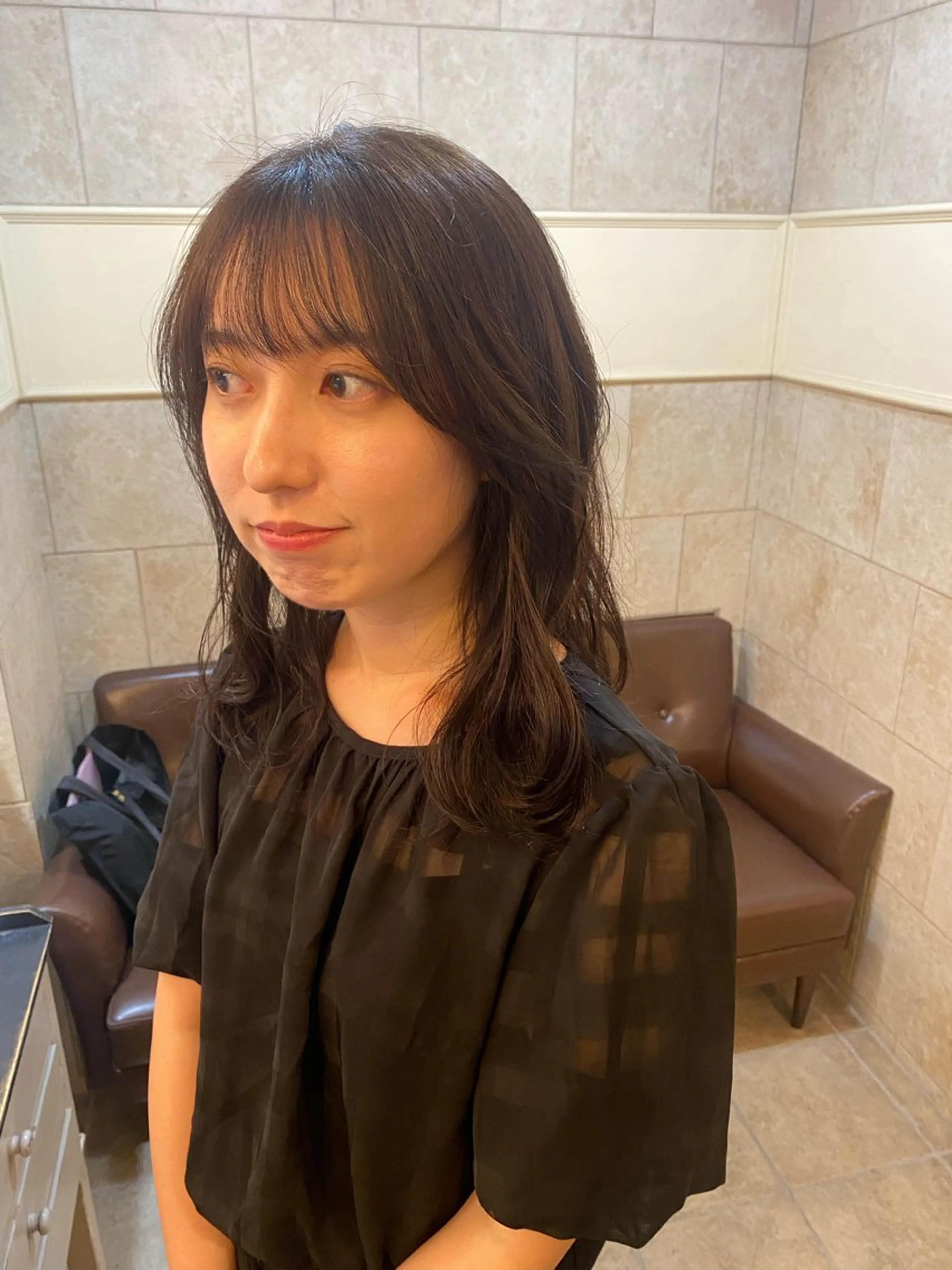 カラー アッシュ アッシュグレー アッシュグレージュ 透明感カラー グレージュ 恩田 美波のヘアスタイル