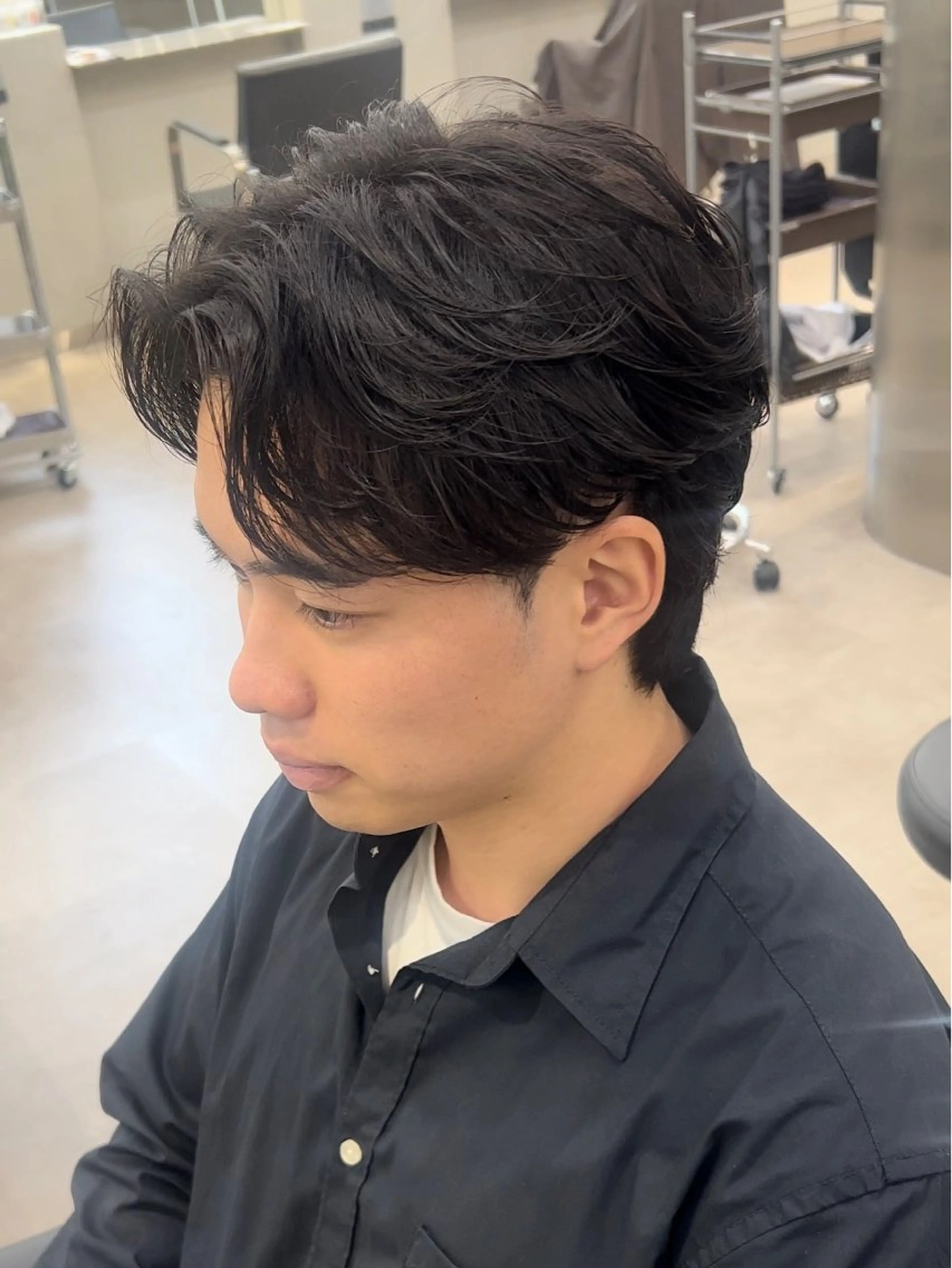 パーマ メンズ 曲がる縮毛矯正 LIBER 　岩名のヘアスタイル