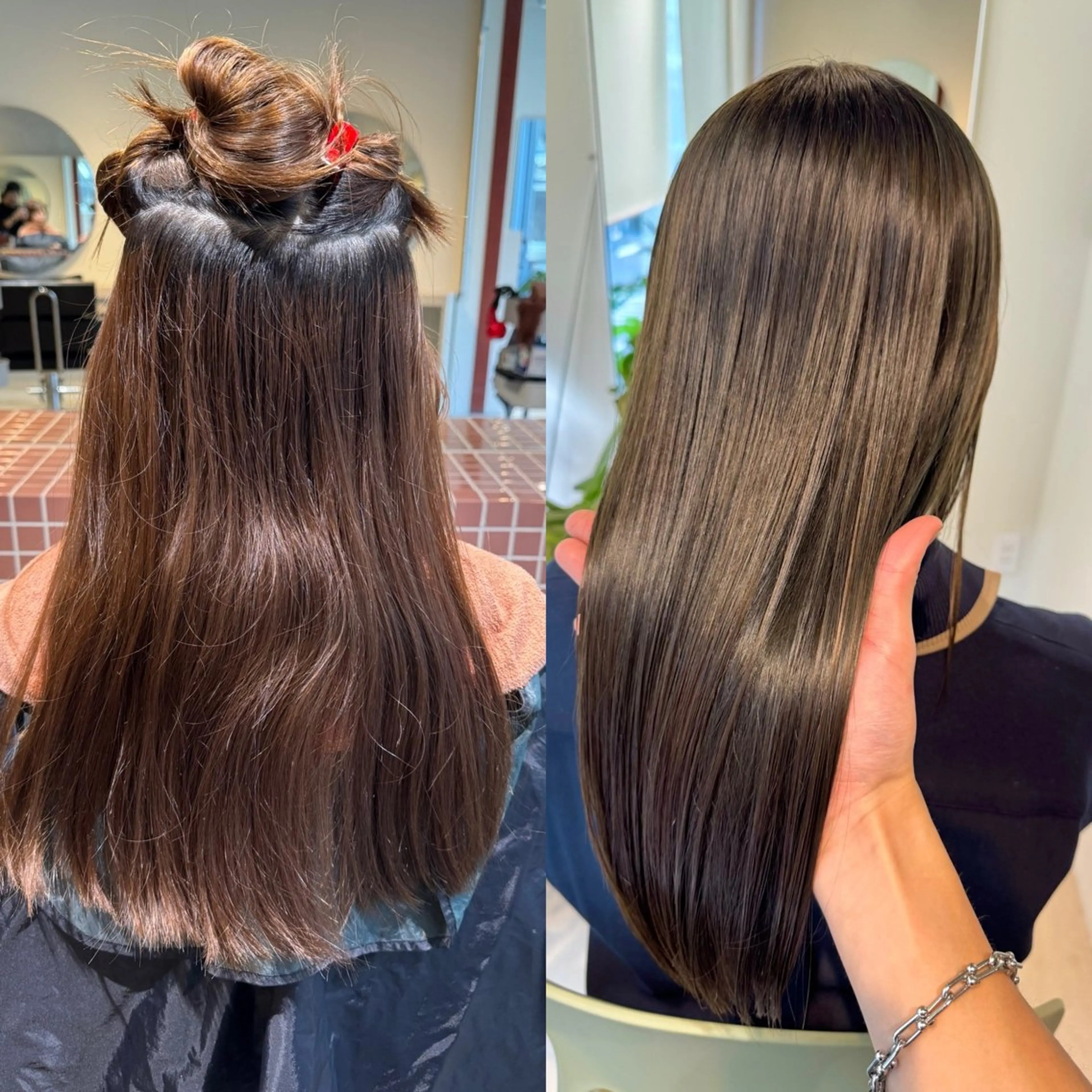 ロング 切りっぱなしボブ ショートボブ アッシュ ボブ ハイライト 髪質改善マスター 長尾勇弥/梅田中津のヘアスタイル