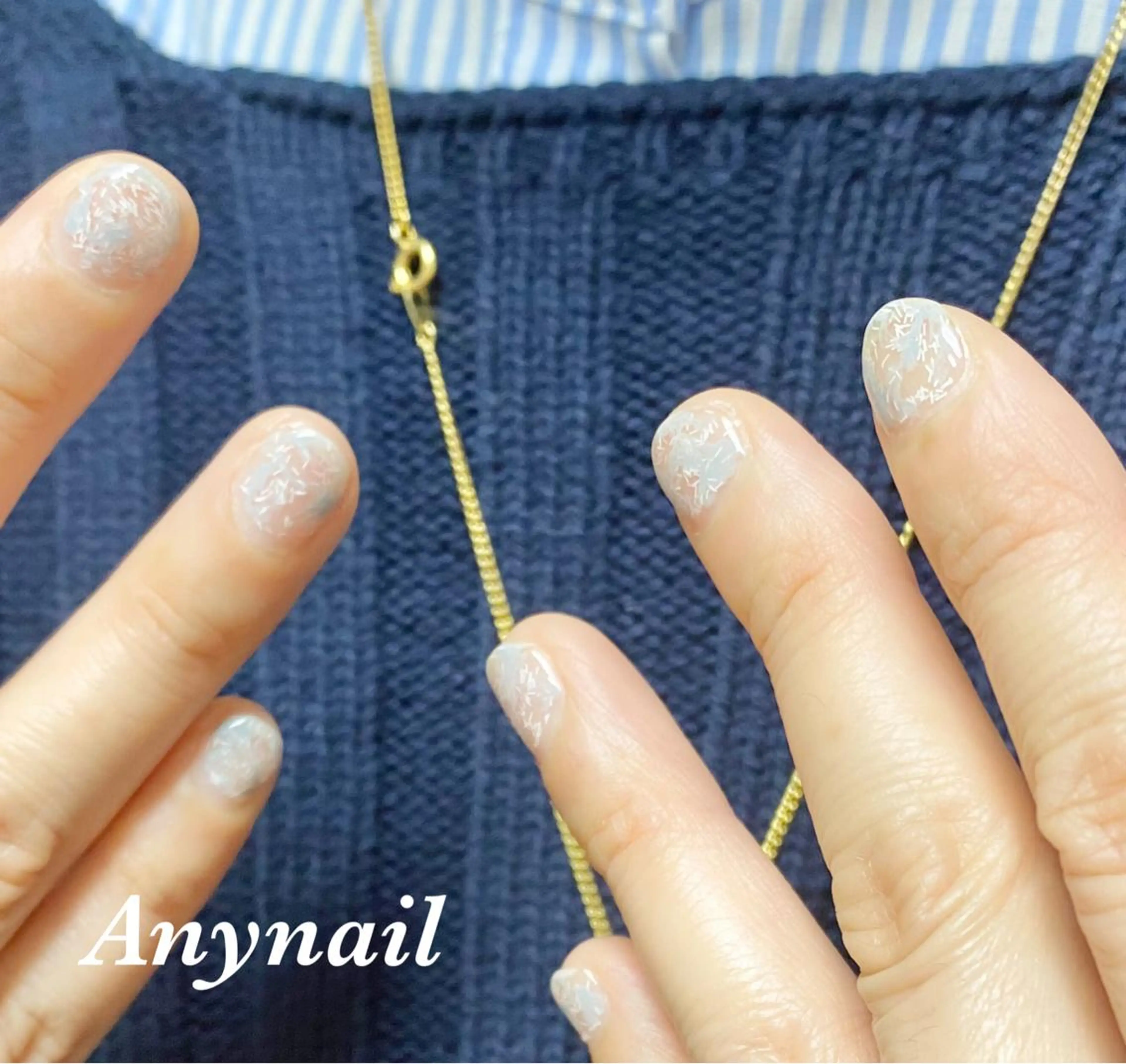 ネイル ブルー 大理石ネイル(マーブル) 持ち込み 岩澤 恵子のネイルデザイン