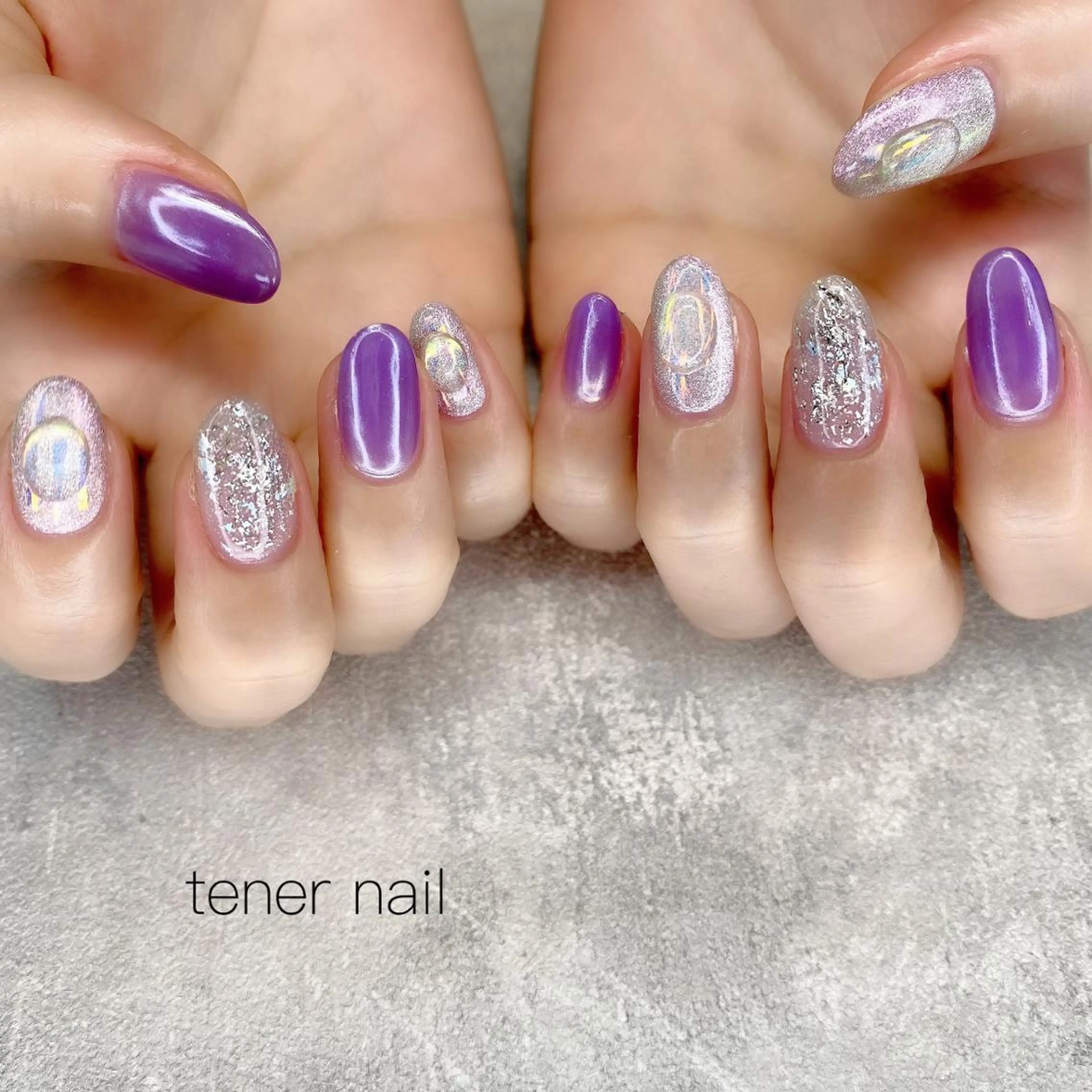 ネイル パープル テネルネイル tener nailのネイルデザイン