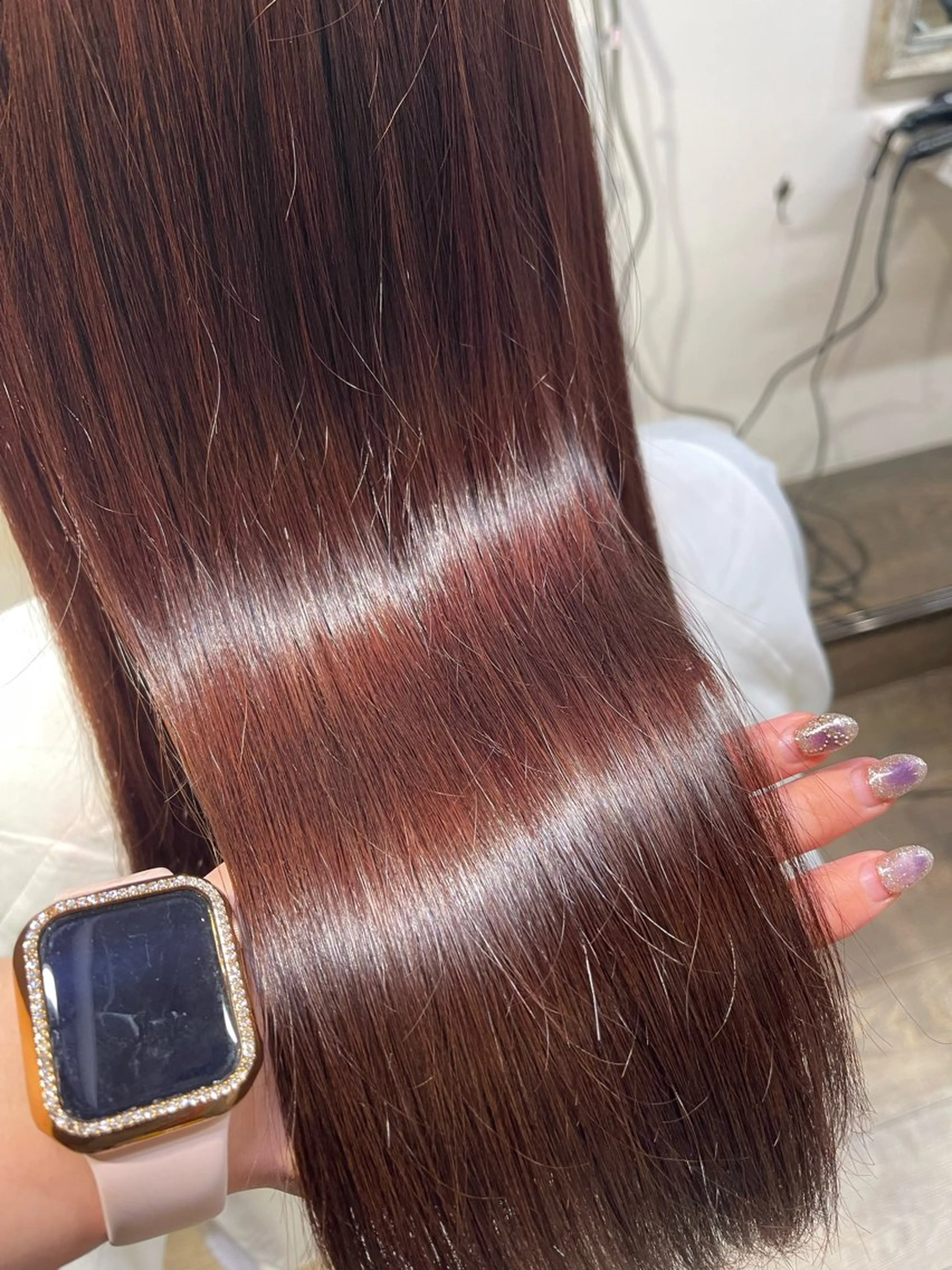 ロング カラー ピンクカラー 愛　莉/大阪美容室 /ケア・艶カラーのヘアスタイル