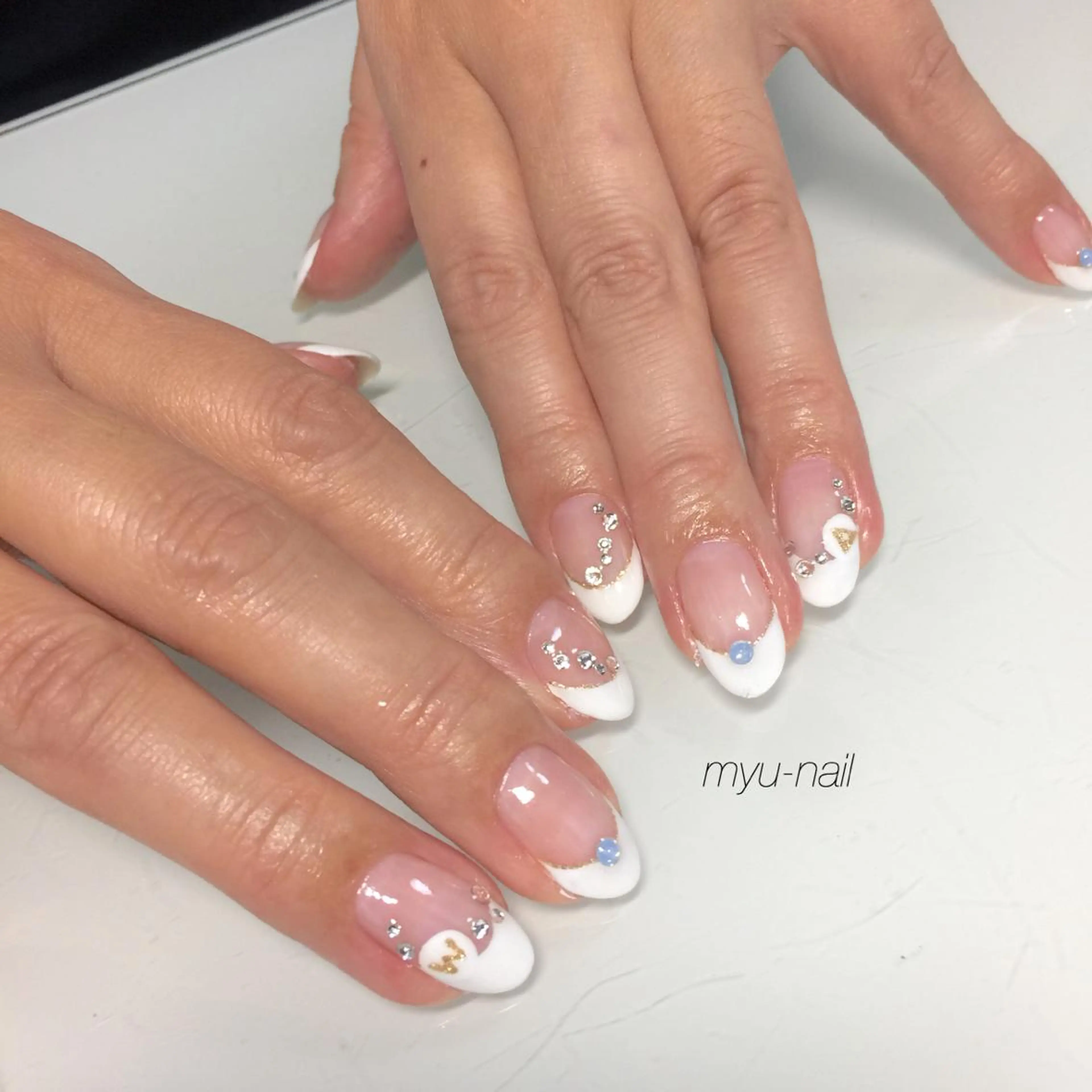 ネイル アートネイル フレンチネイル シンプルネイル ホームサロン myu-nailのネイルデザイン