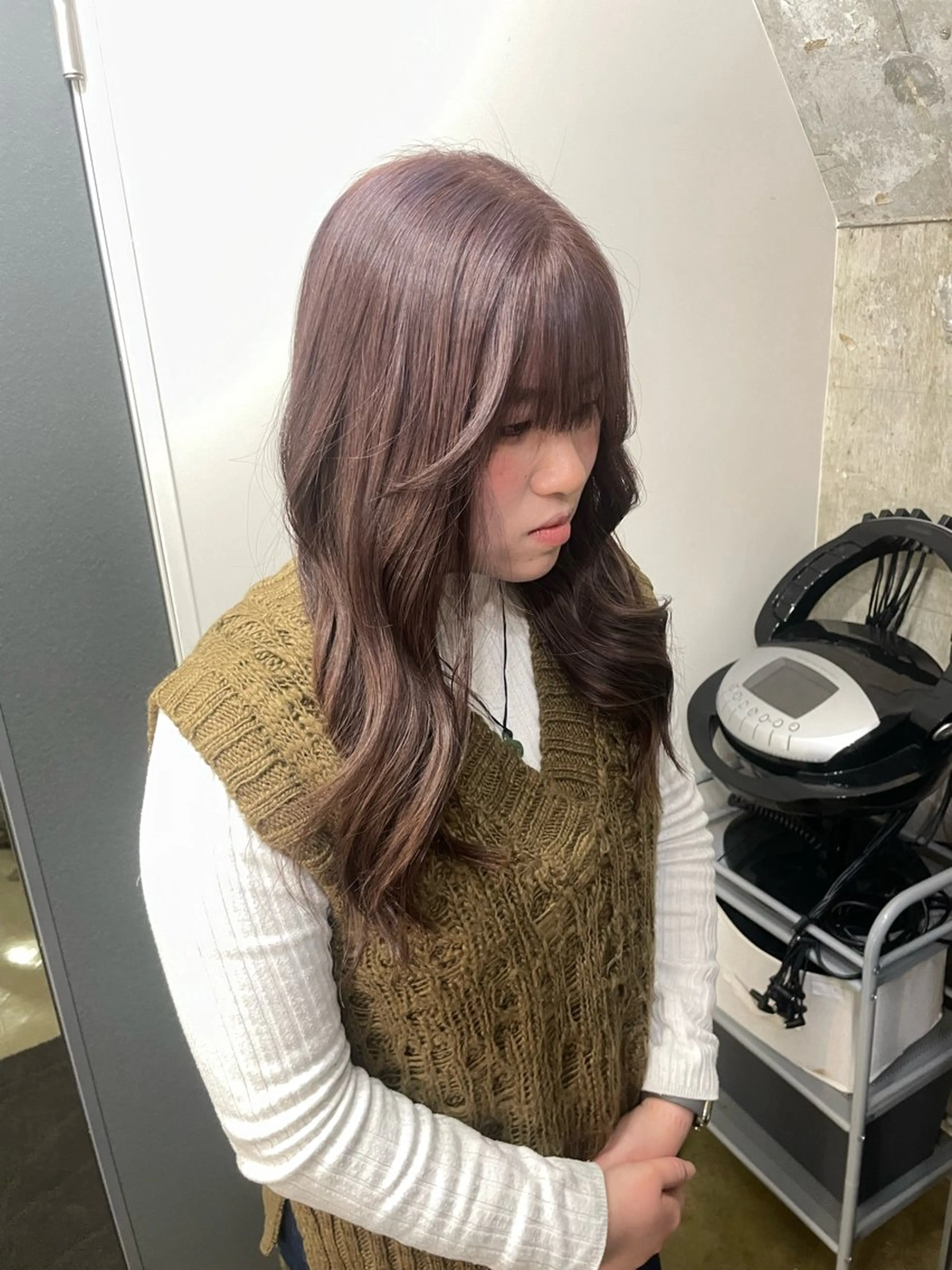 ロング カラー ベージュカラー ピンクカラー ピンクベージュ ヘアカラー ブレンバイドット所属・ニュアンスカラー/ 🫧レミ(坊主)のヘアスタイル