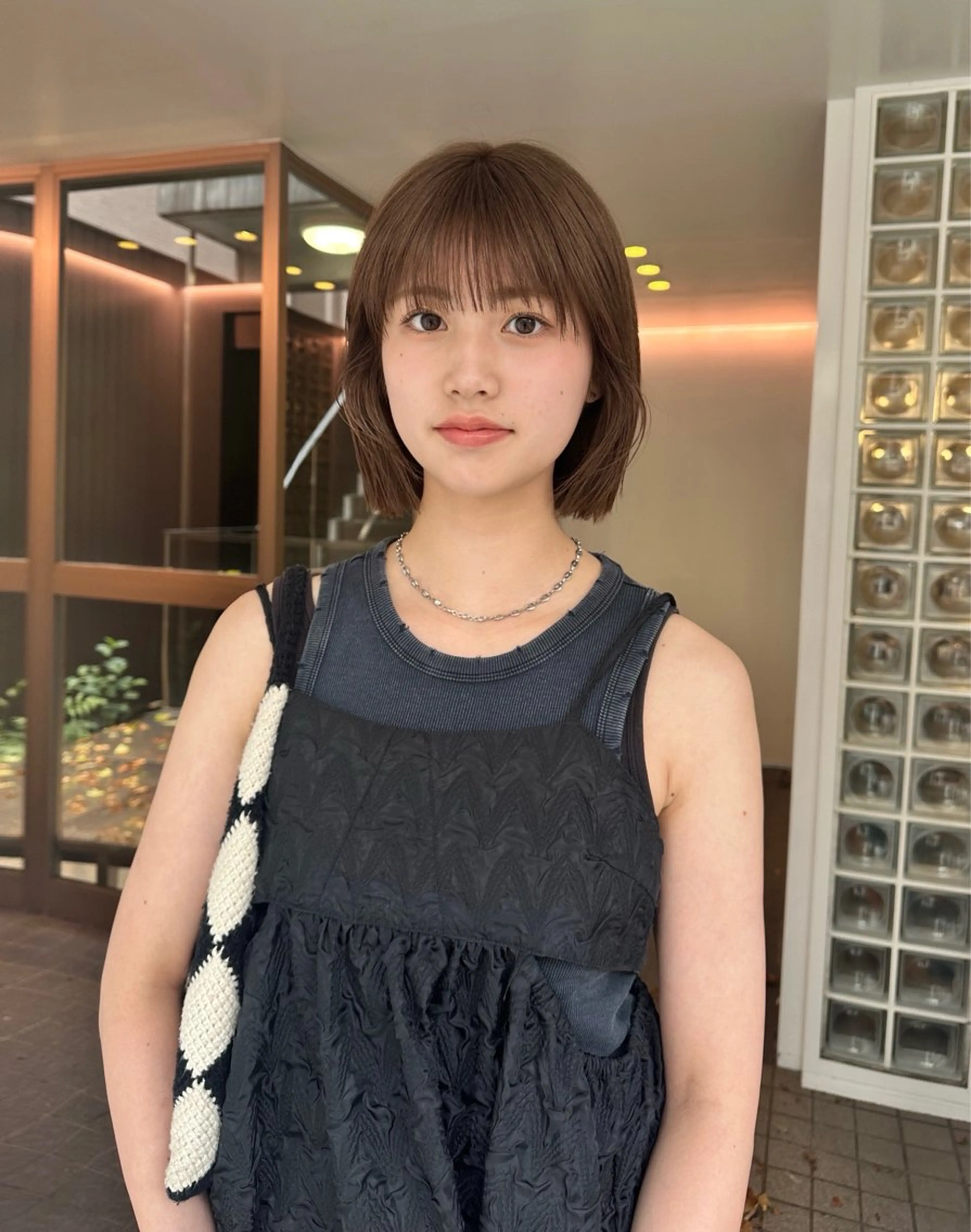 ミディアム カラー ボブ/似合わせ レイヤーcocomoのヘアスタイル