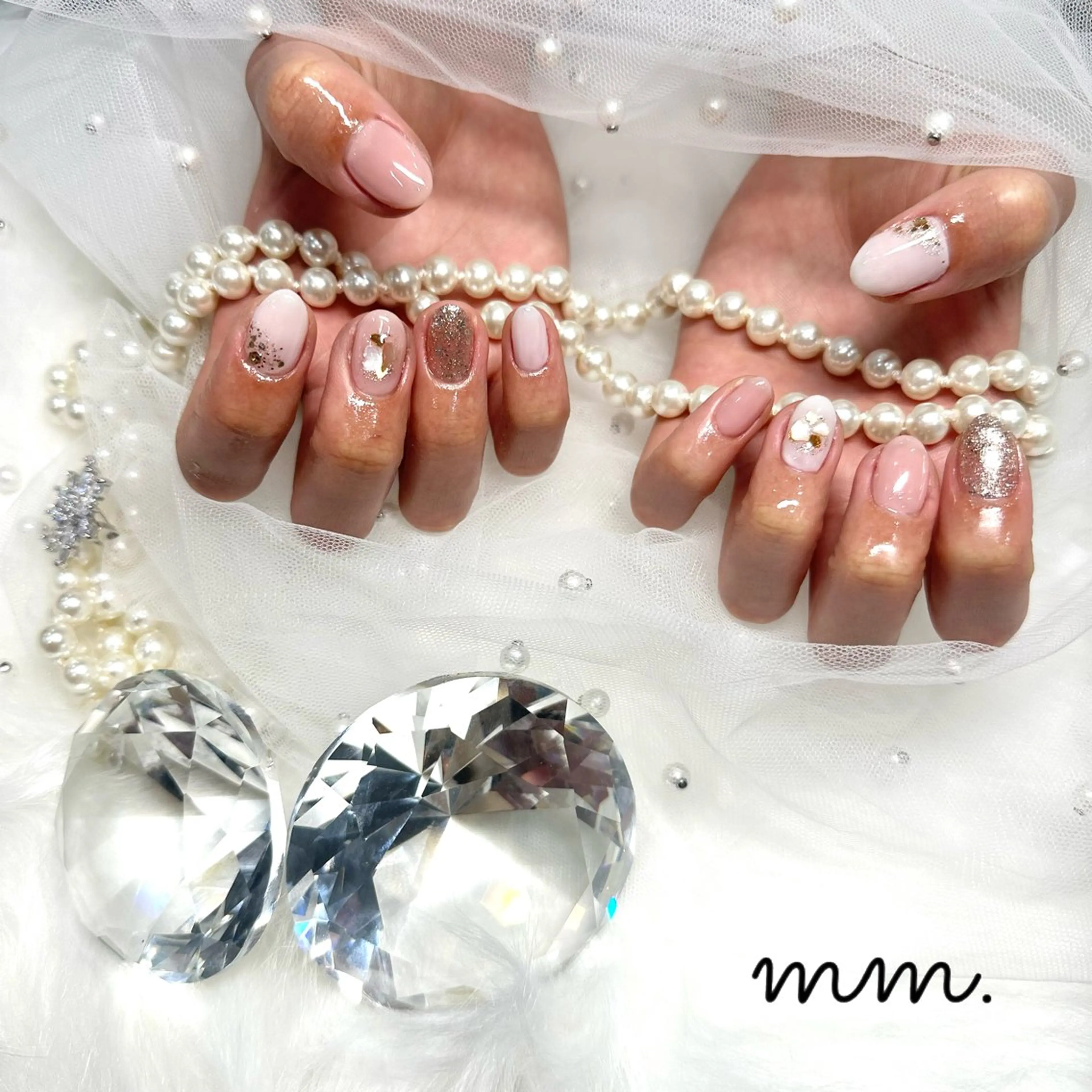 ネイル ハンドネイル 🩷🩵mm.大宮 Riyo🧸🩵🩷のネイルデザイン