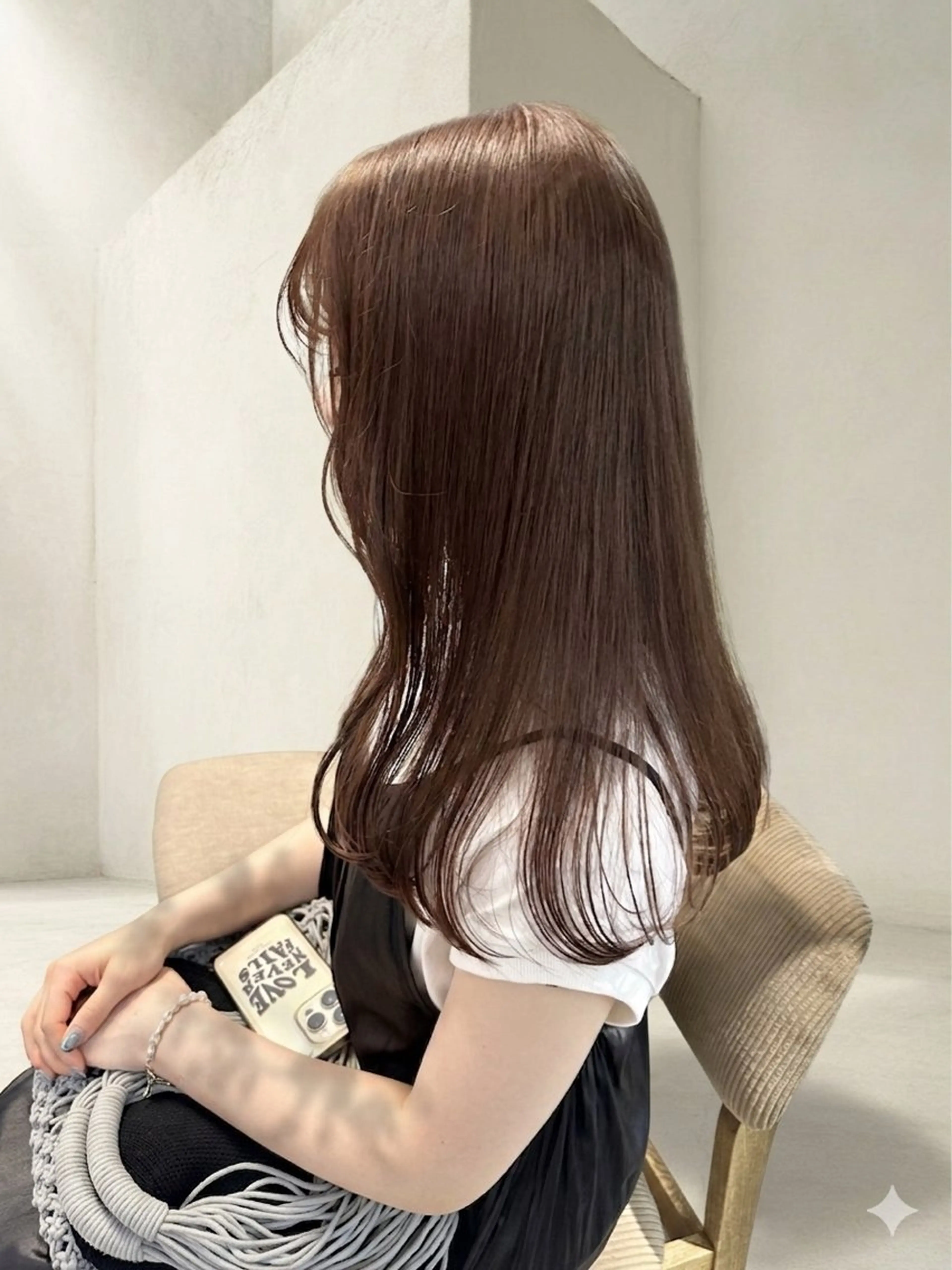 セミロング ヘアカラー トリートメント 艶ストレート✨透明感 カラー🎀♡mariのヘアスタイル