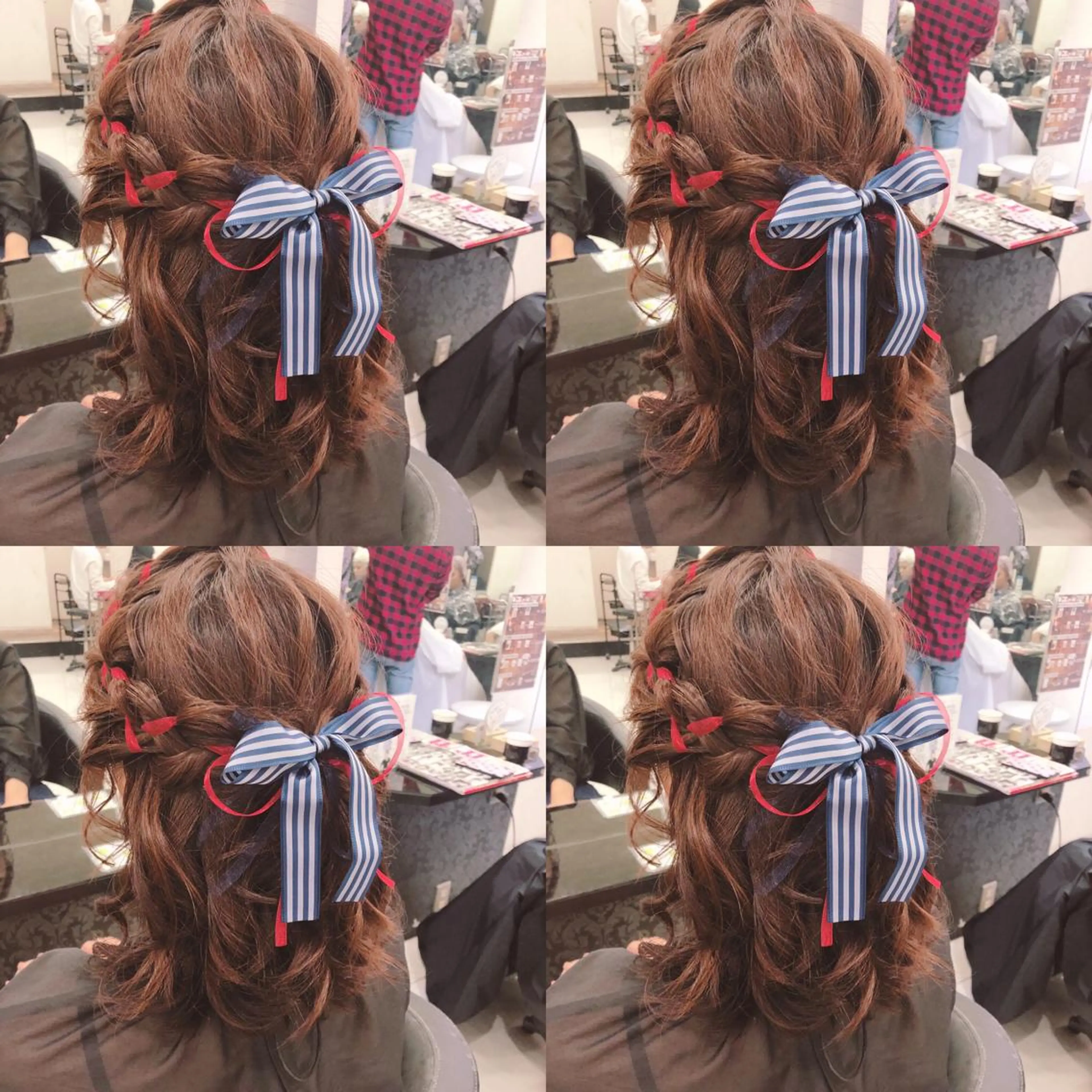 ミディアム ヘアアレンジ ハーフアップ ヘアセット 🌷MAYU 🌷のヘアスタイル