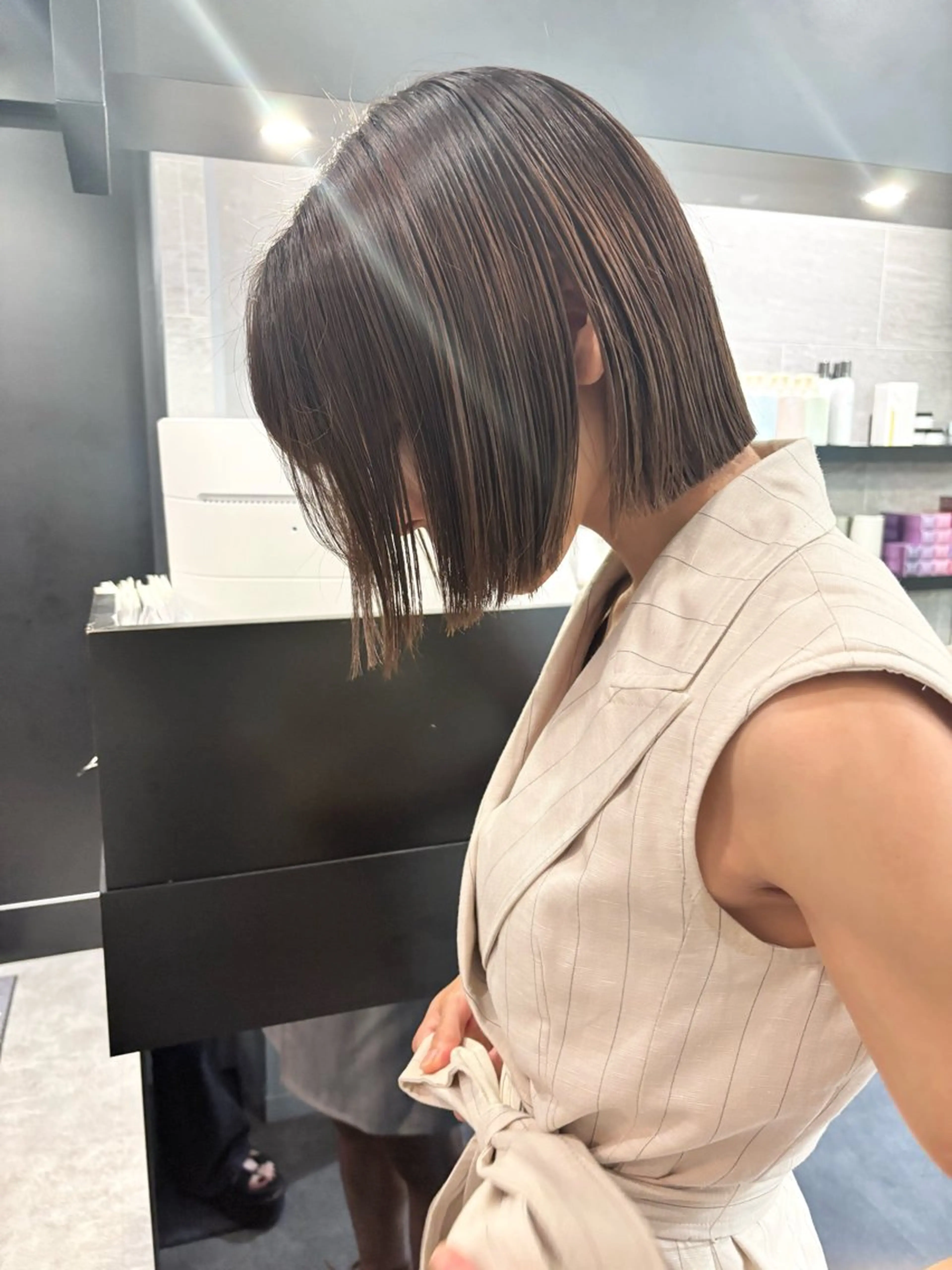 ショート ボブ ブリーチなし ダブルカラー/ゆなのヘアスタイル