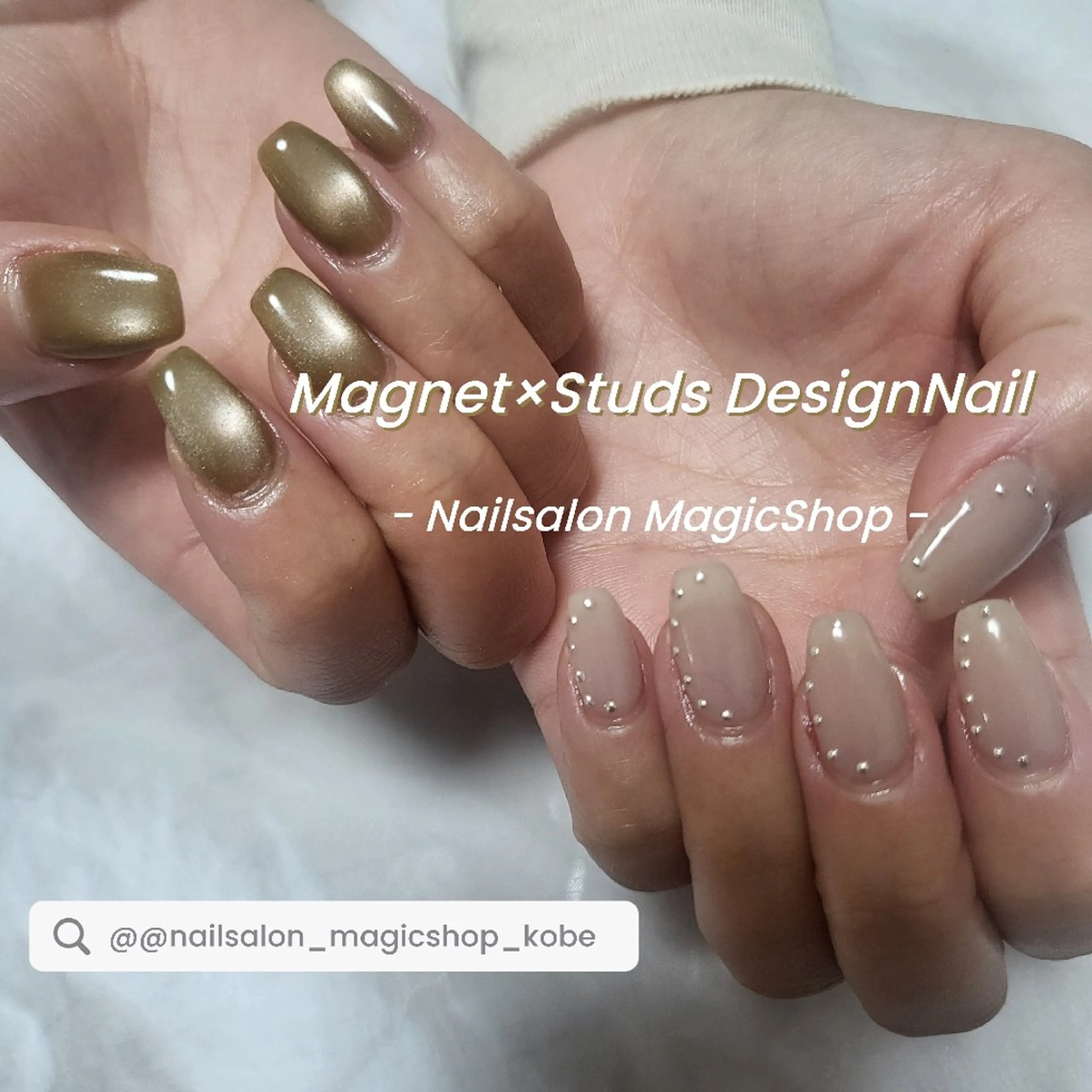ネイル ジェルネイル マグネットネイル シルバー シンプルネイル ソフトジェル ハンドネイル Nailsalon MagicShopのネイルデザイン