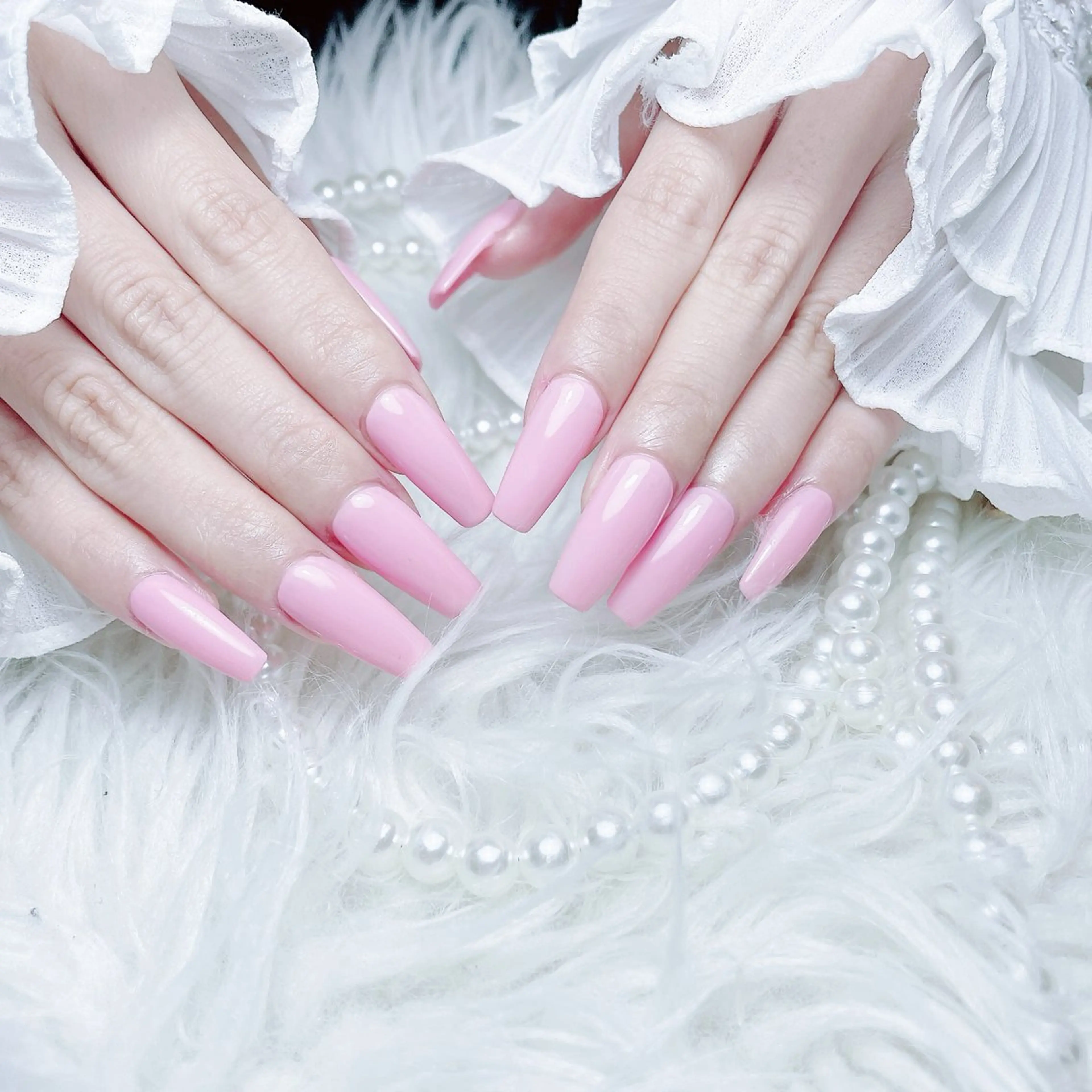 ネイル チークネイル 長さ出し フラワーネイル フレンチネイル ガーリー NEW NAIL 池袋のネイルデザイン