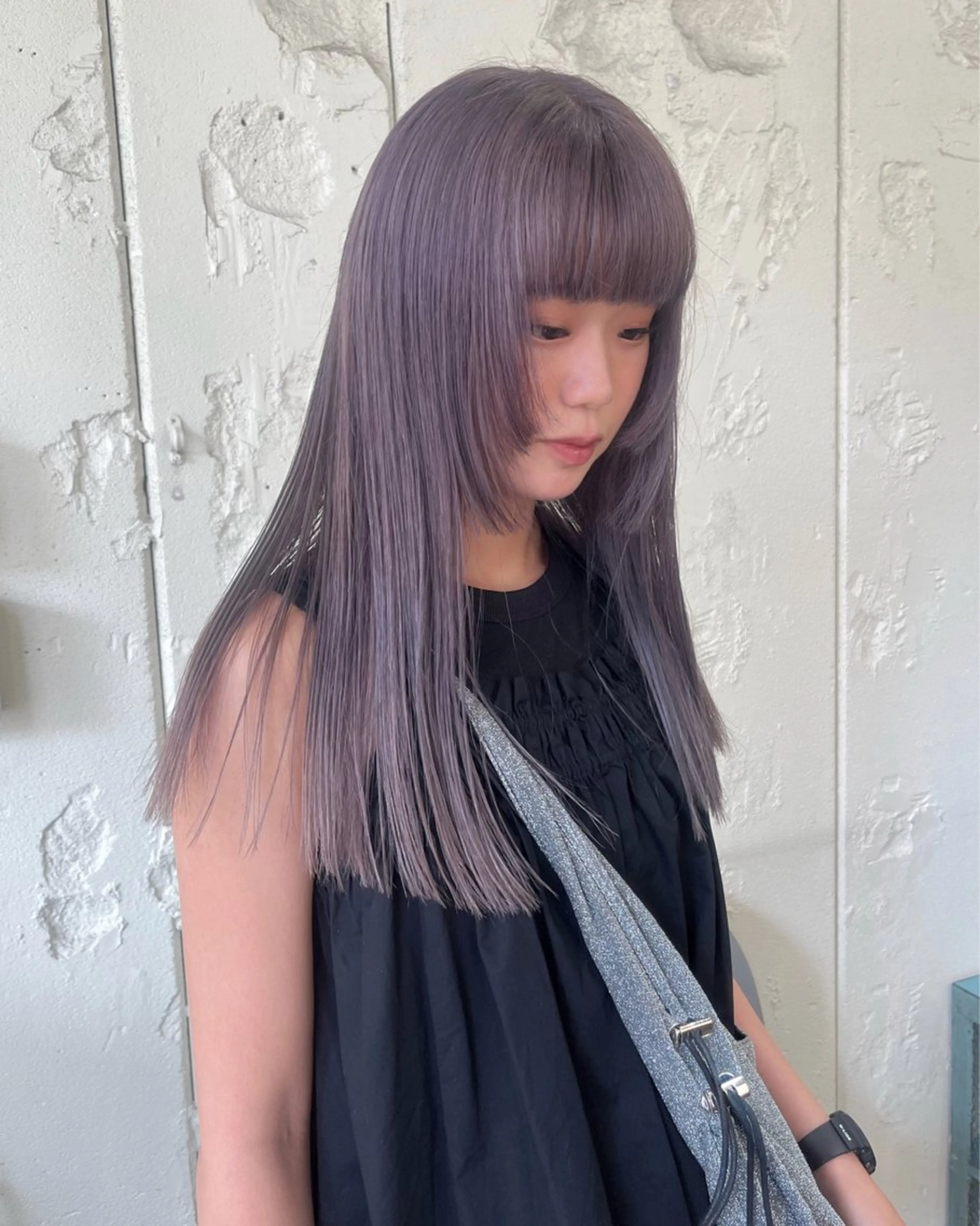 ロング カラー ラベンダーカラー ラベンダーグレー 姫カット SALOWIN町田所属・ハイトーン🦢 Natsumiのヘアスタイル