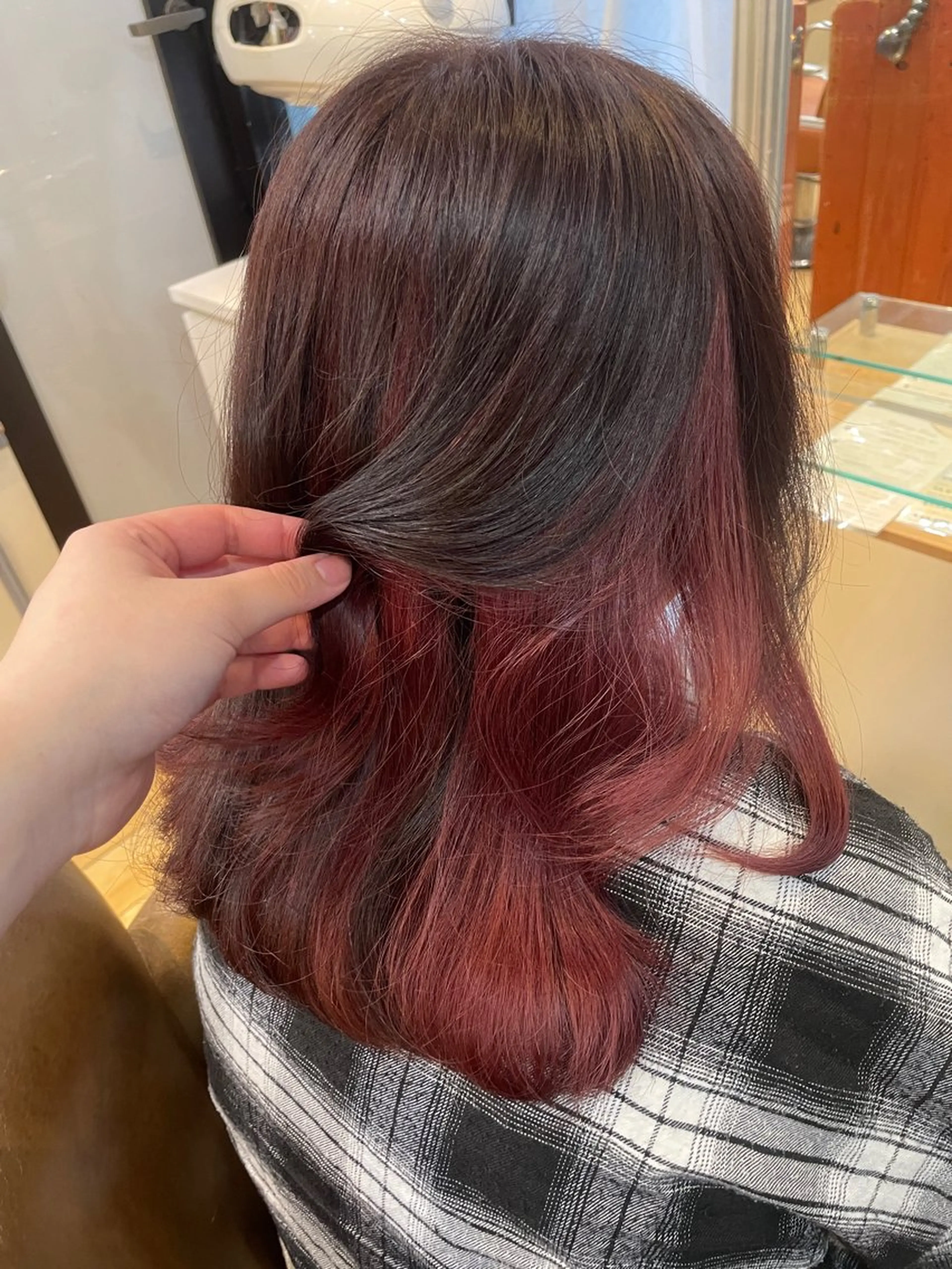 カラー レッドカラー ヘアカラー トリートメント ✨ はづき✨のヘアスタイル