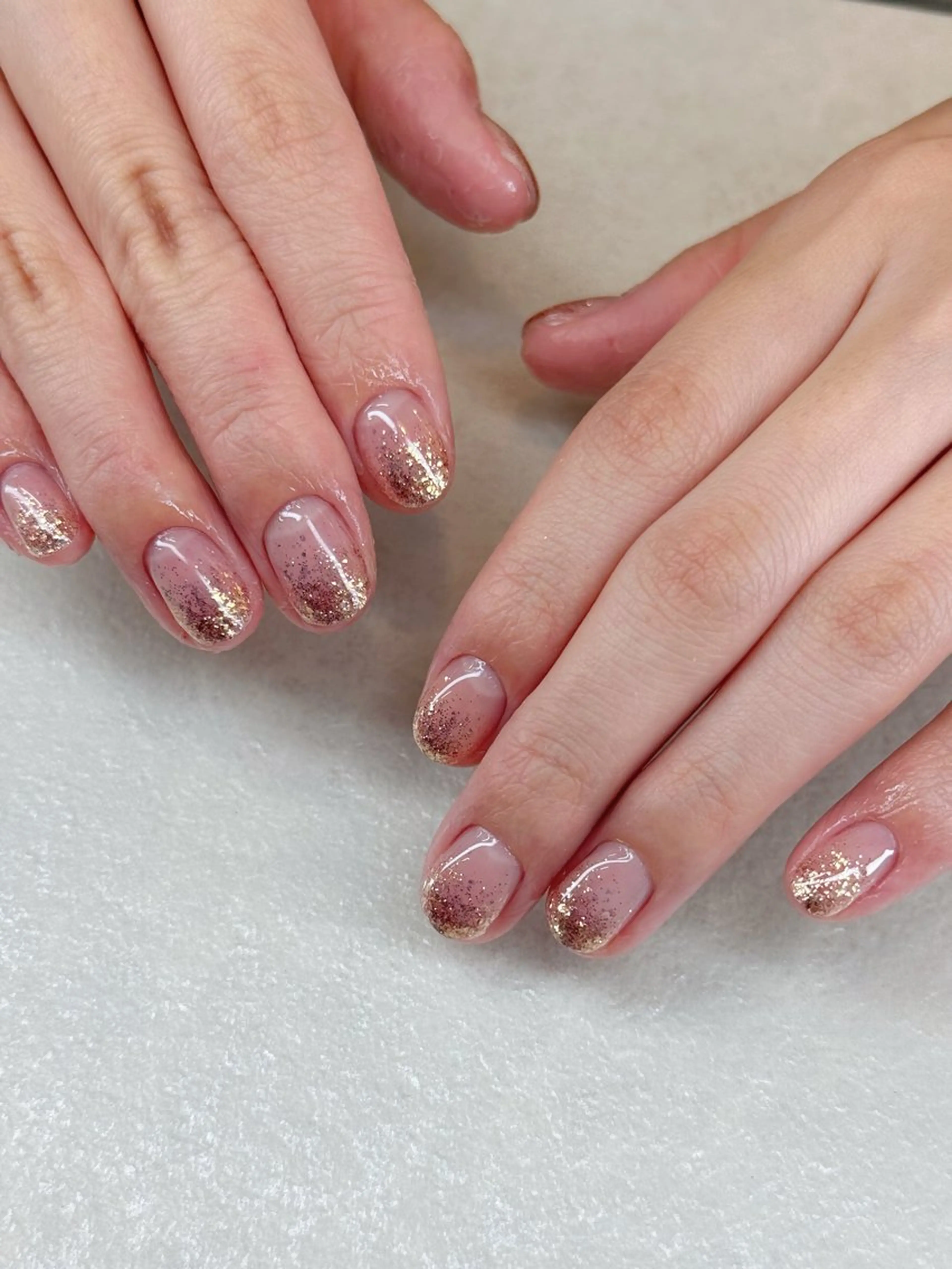 ネイル ラメ(グリッター) ラメグラデーション ハンドネイル Agate miku🎀‧₊のネイルデザイン