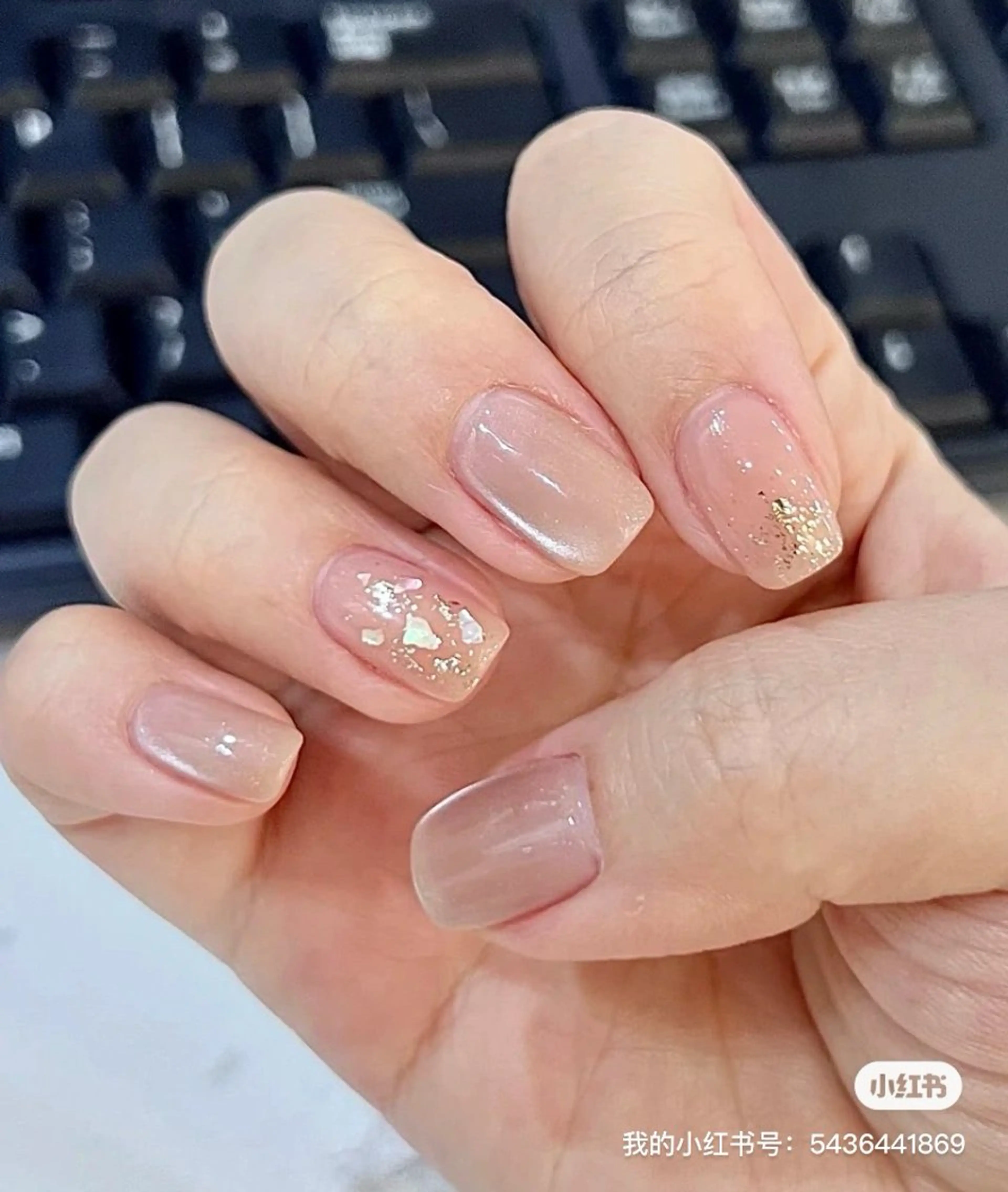 ネイル アートネイル オーロラネイル チークネイル フレンチネイル ガラスフレンチ ハンドネイル 🎀YooLi Nail salonのネイルデザイン