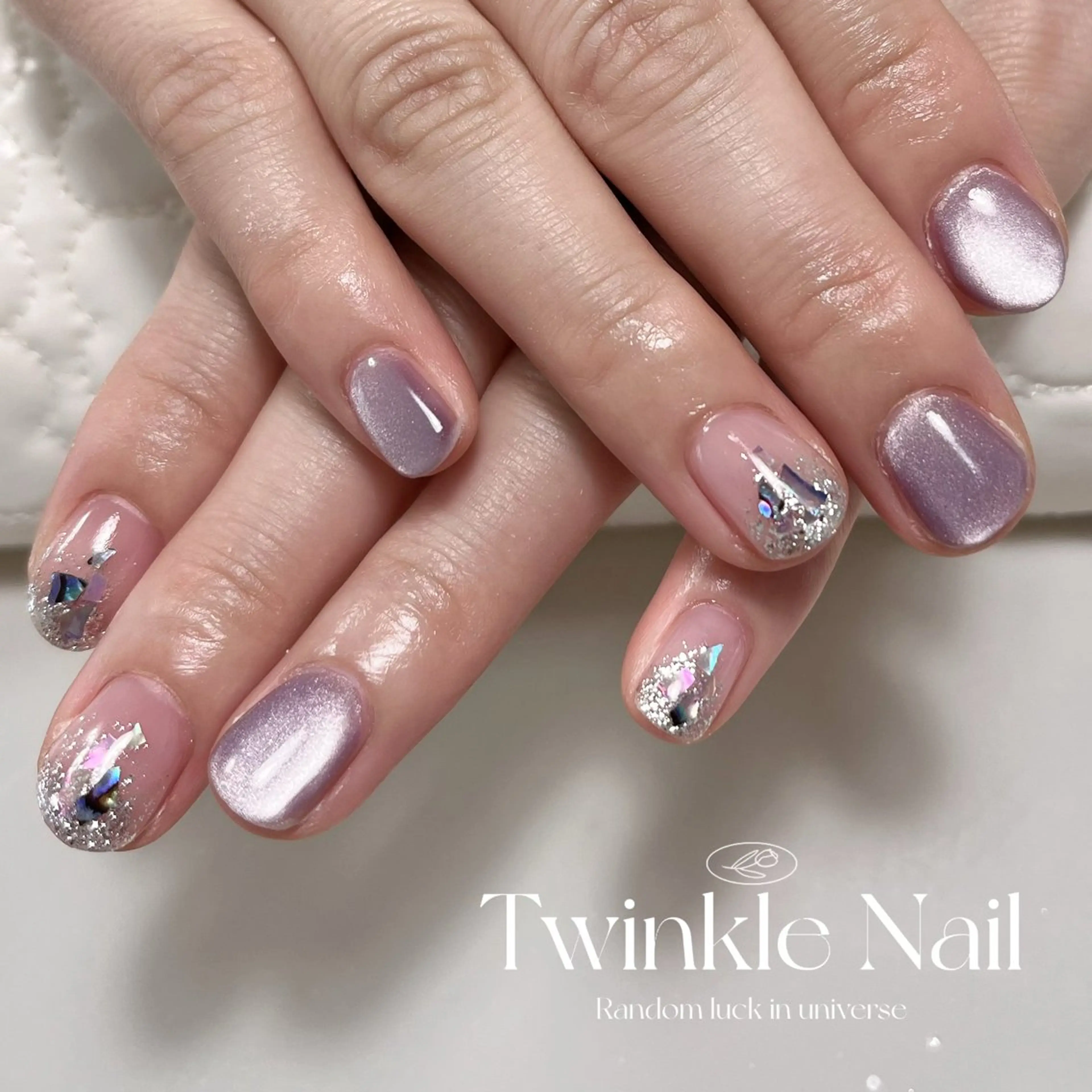 ネイル キラキラネイル マグネットネイル シンプルネイル 夏ネイル Twinkle Nail Kuboのネイルデザイン