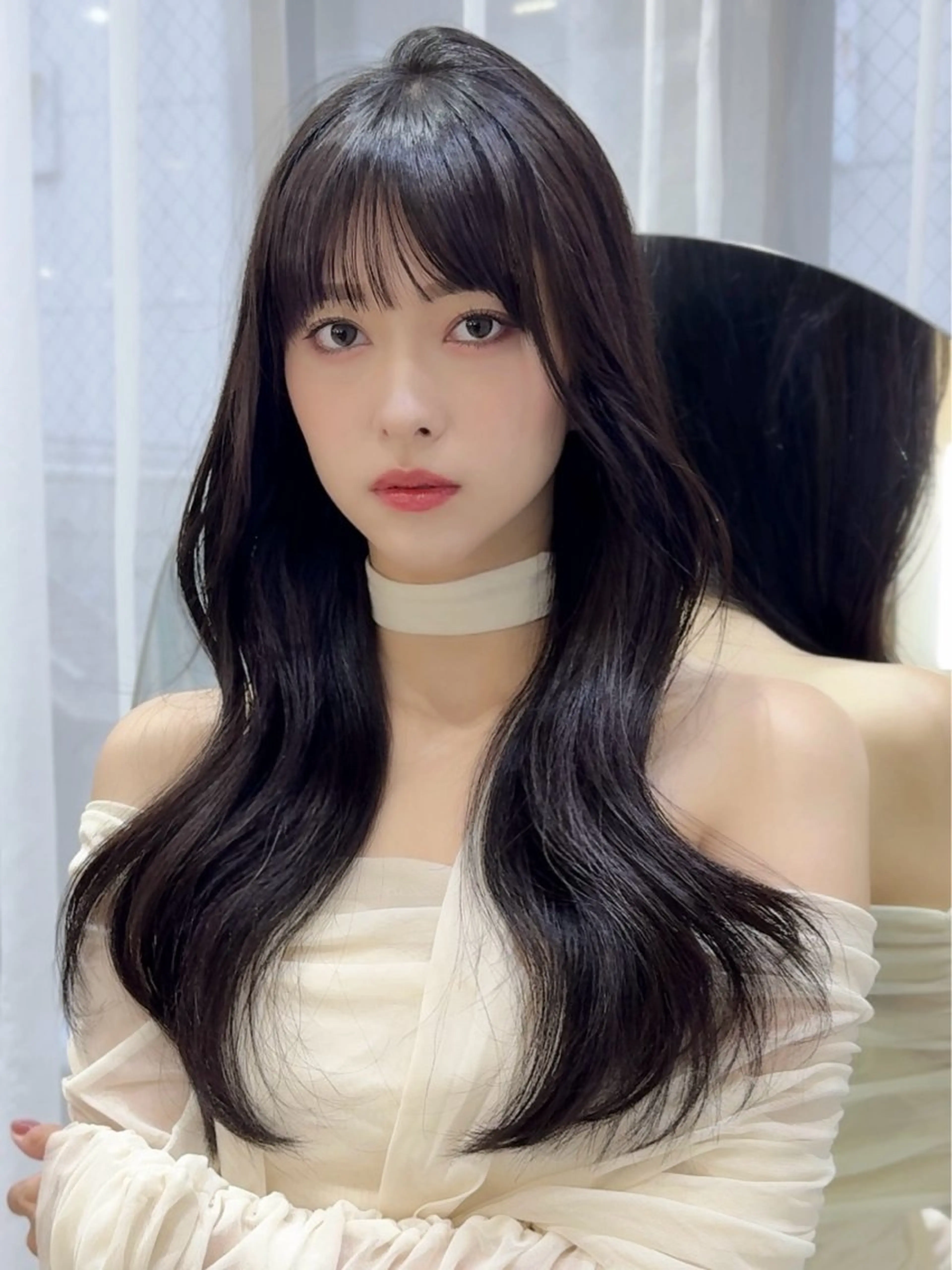 ロング 顔まわりレイヤー レイヤーカット 戸張 翔太のヘアスタイル