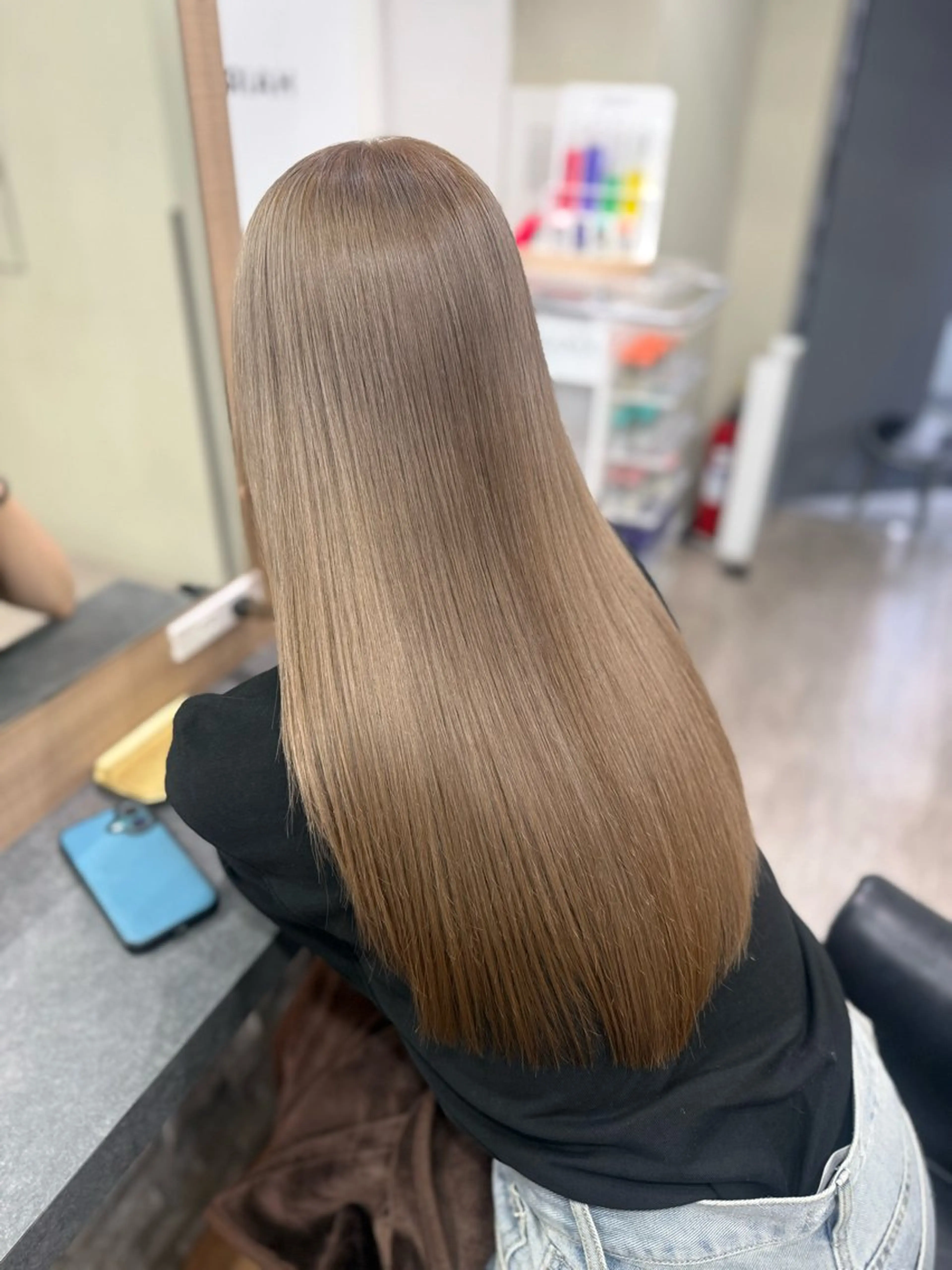 ロング カラー カット ヘアカラー ハイトーン/エクステ 横浜/RIEのヘアスタイル