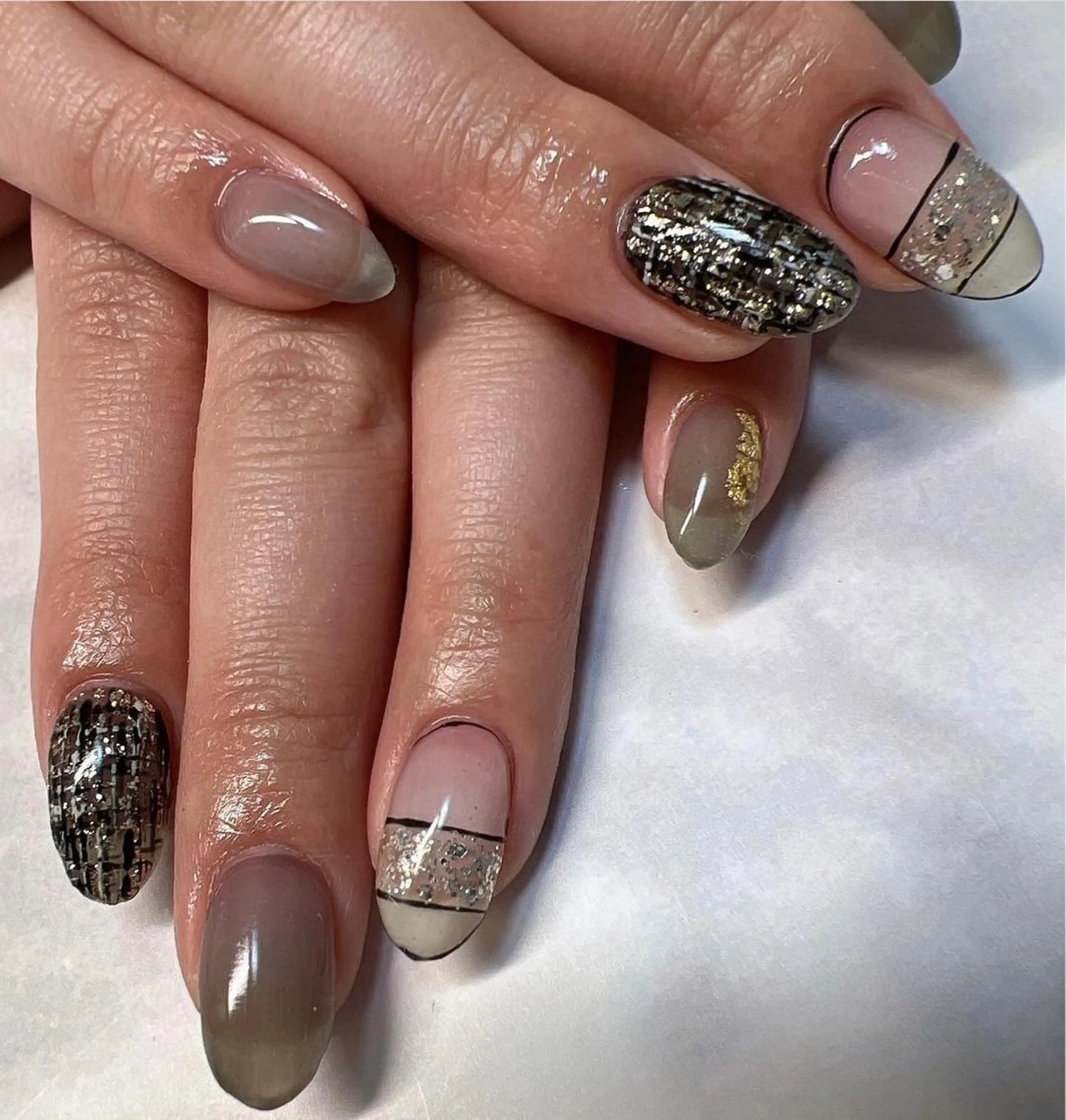 ネイル ニュアンスネイル ツイードネイル coco nailのネイルデザイン