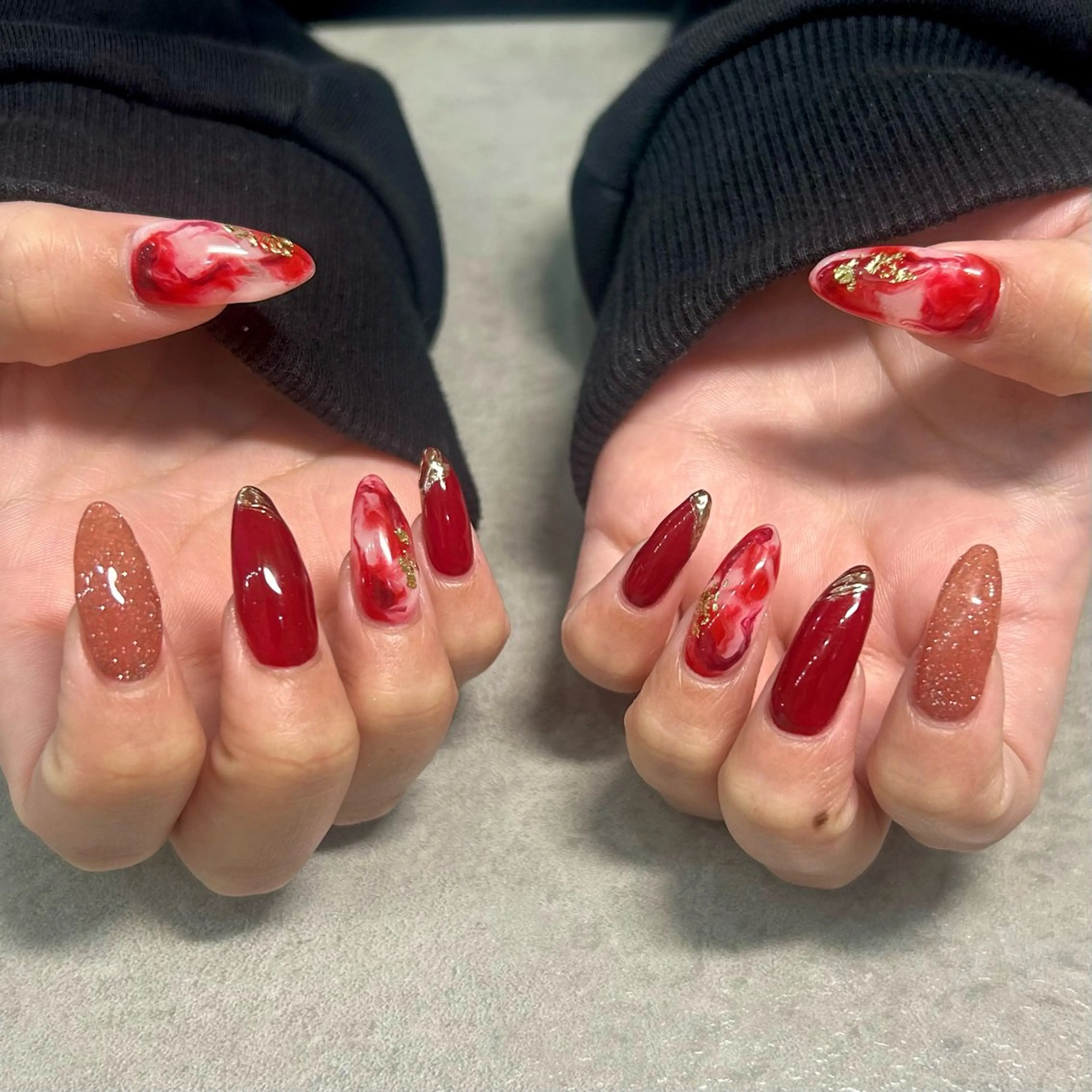 ネイル 持ち込み ニュアンスネイル Leaf ちかほのネイルデザイン