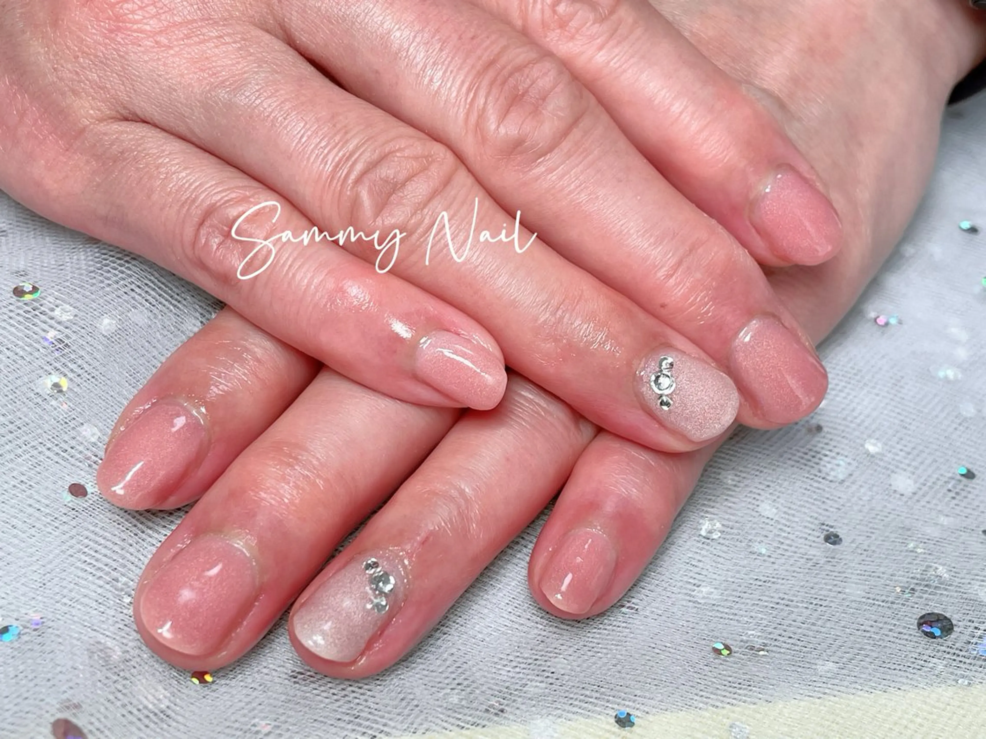 ネイル オフィスネイル ピンク ピンクベージュ Sammy Nailのネイルデザイン