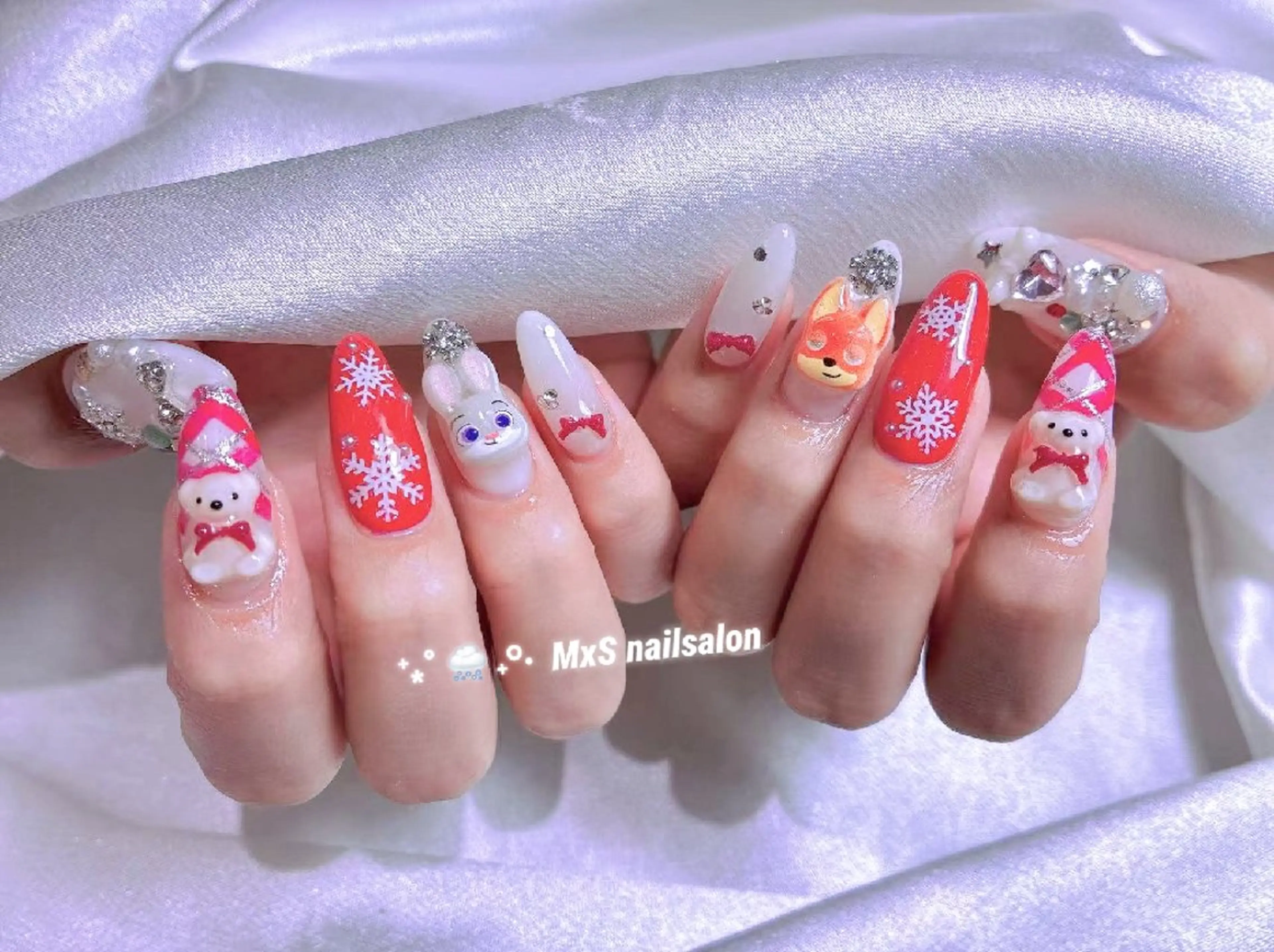 ネイル ジェルネイル 韓国ネイル マグネットネイル パラジェル ワンホンネイル ハンドネイル M×S Nail みなのネイルデザイン