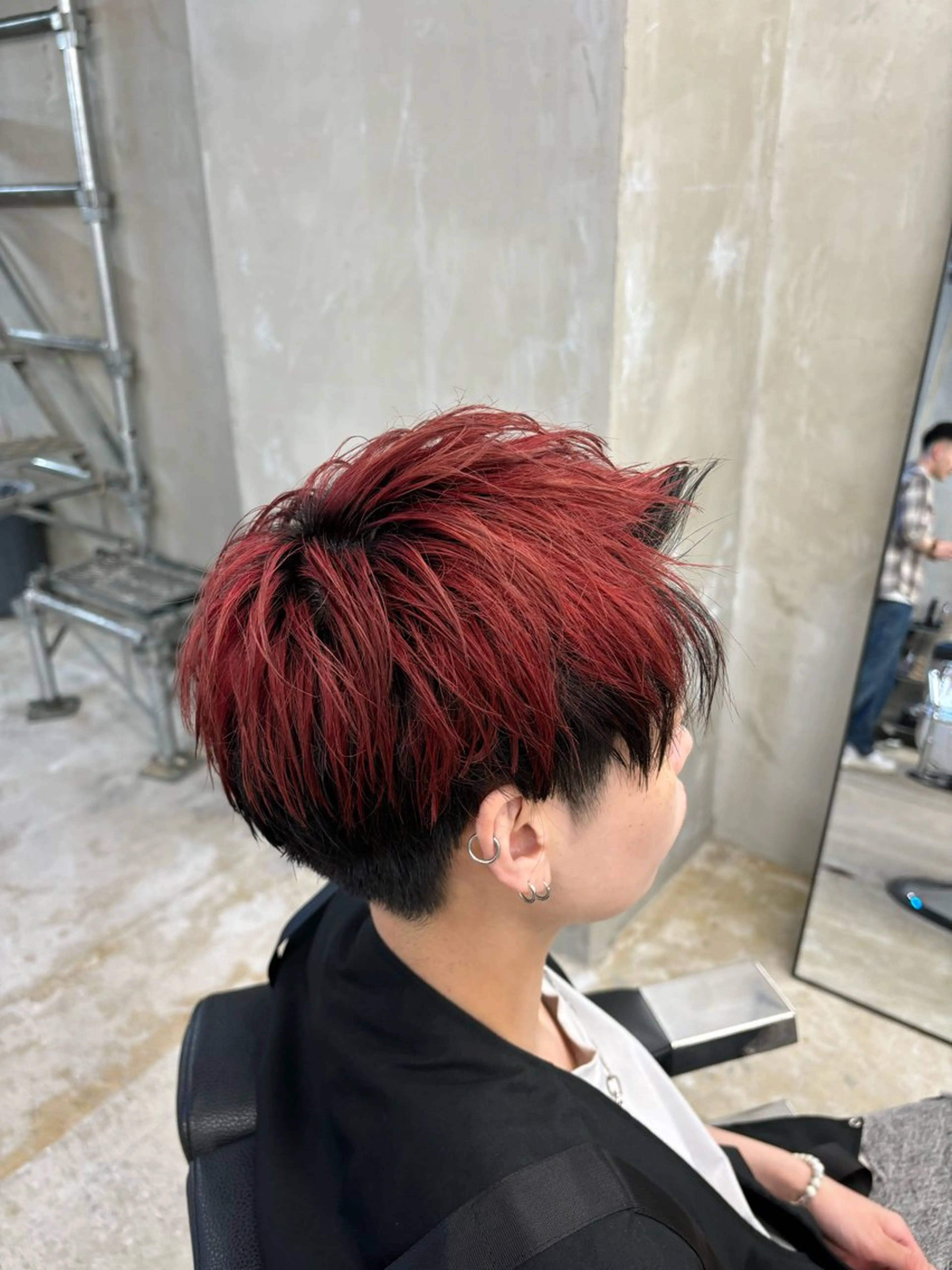 ショート カラー メンズ レッドカラー 矢崎 裕哉のヘアスタイル