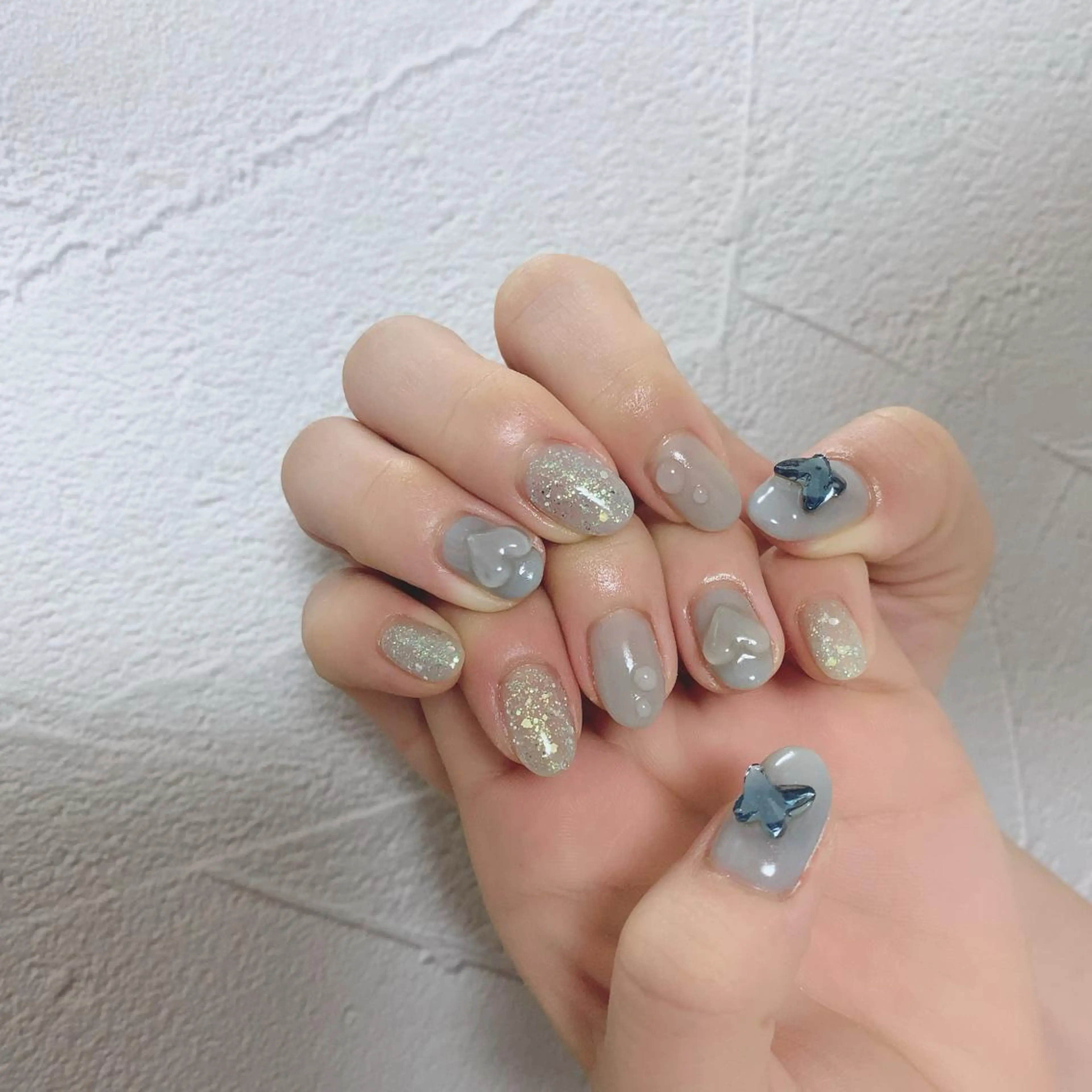 ネイル クリアネイル ハート SOL NAILのネイルデザイン