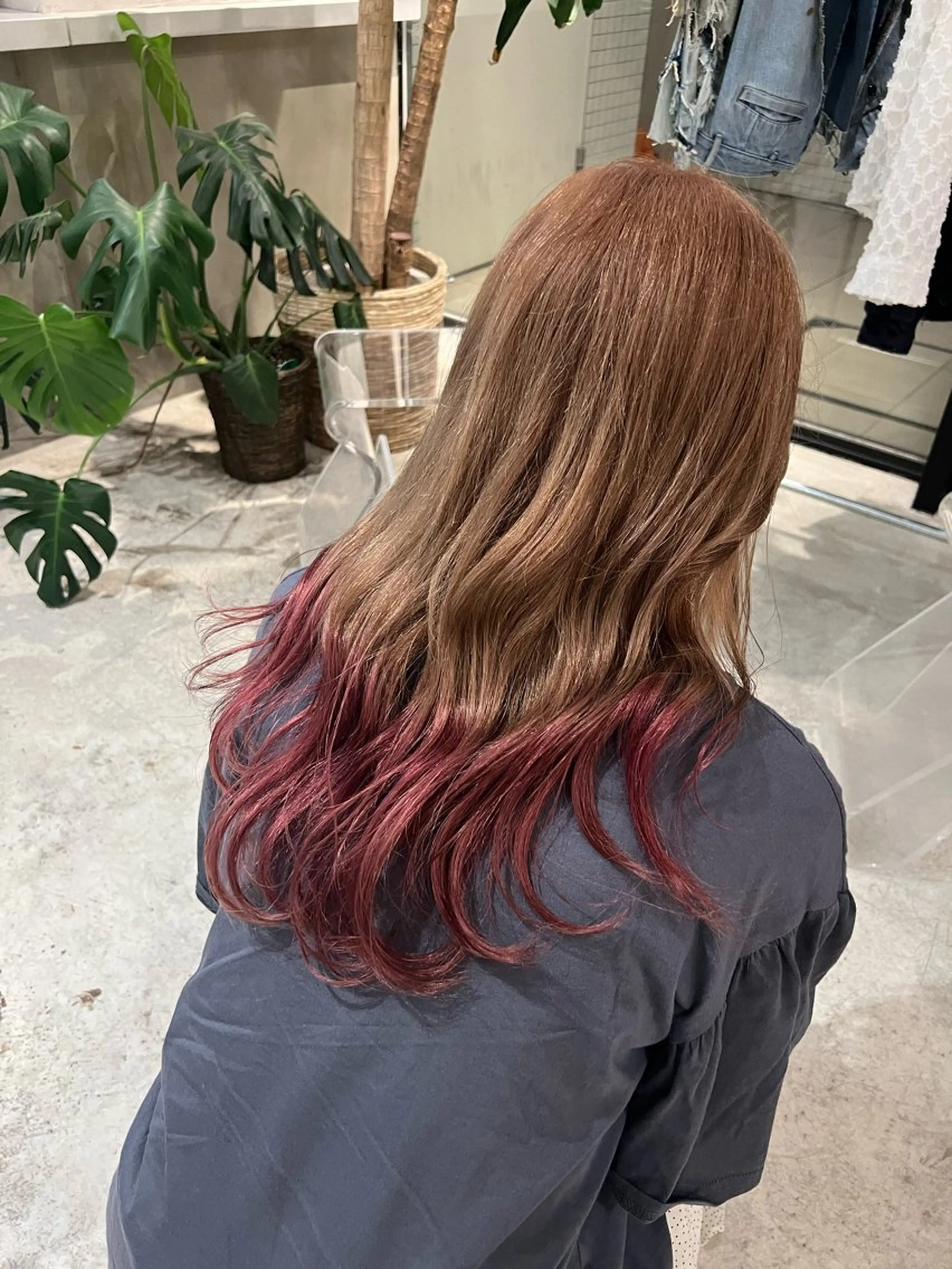 セミロング カラー ヘアアレンジ 名古屋/落ちる黒 黒染め落としのヘアスタイル