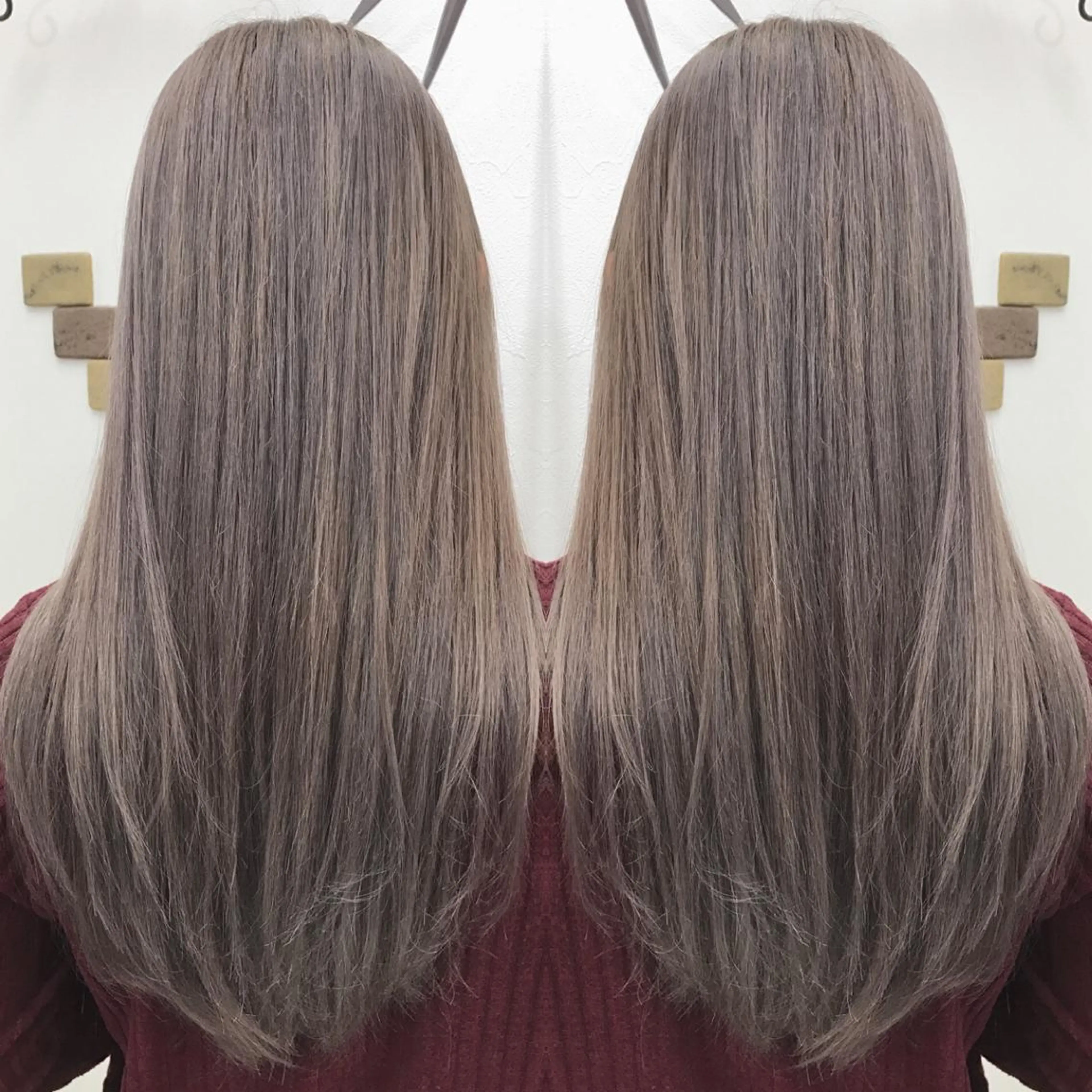 セミロング カラー グレージュ ヘアカラー トリートメント エクステ KEISUKE🐶 カラー✨エクステのヘアスタイル