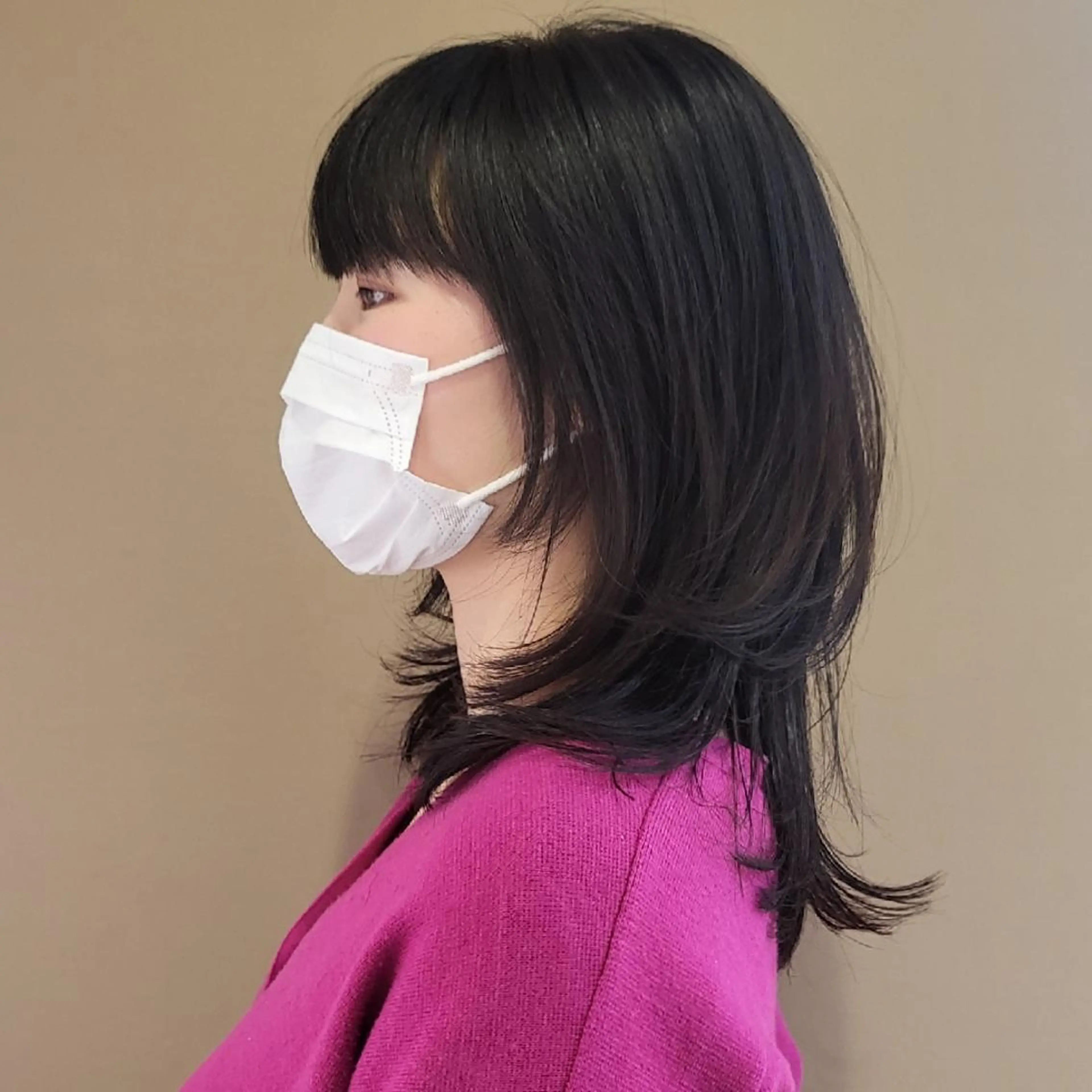 ミディアム ハッシュカット レイヤーカット 韓国レイヤー　 suzuのヘアスタイル