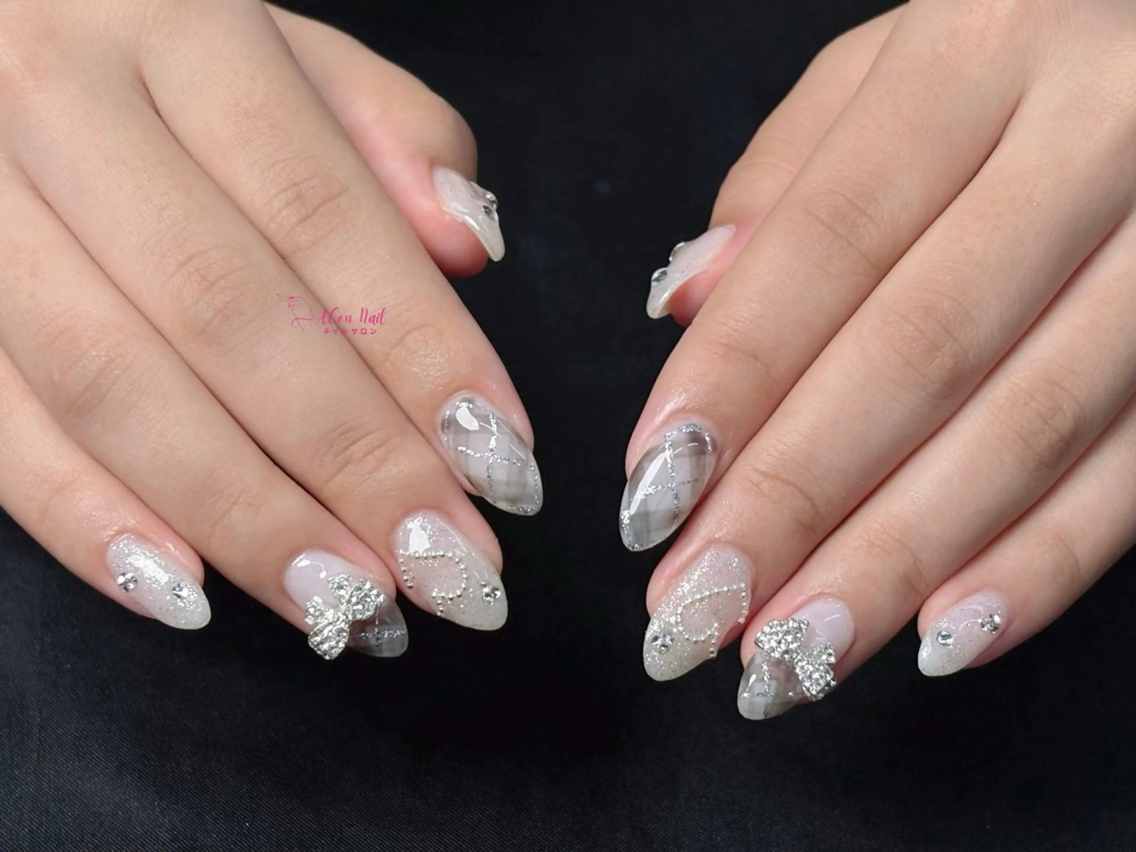 ネイル 桜ネイル 長さ出し フラワーネイル フレンチネイル ジェルネイル ハンドネイル ACon NailSalonのネイルデザイン