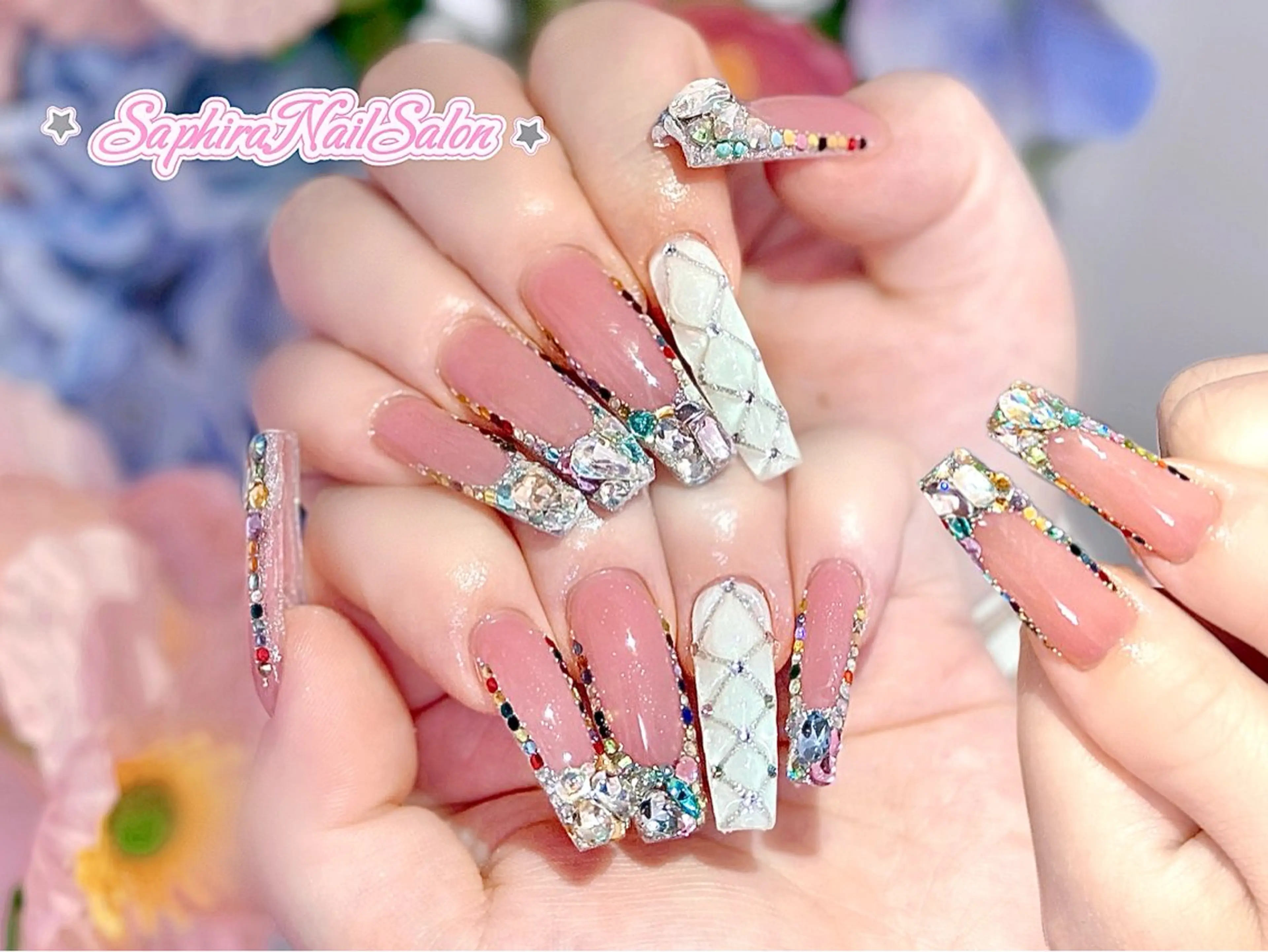 カラー ハンドネイル Saphiraネイル サロン錦糸町のネイルデザイン