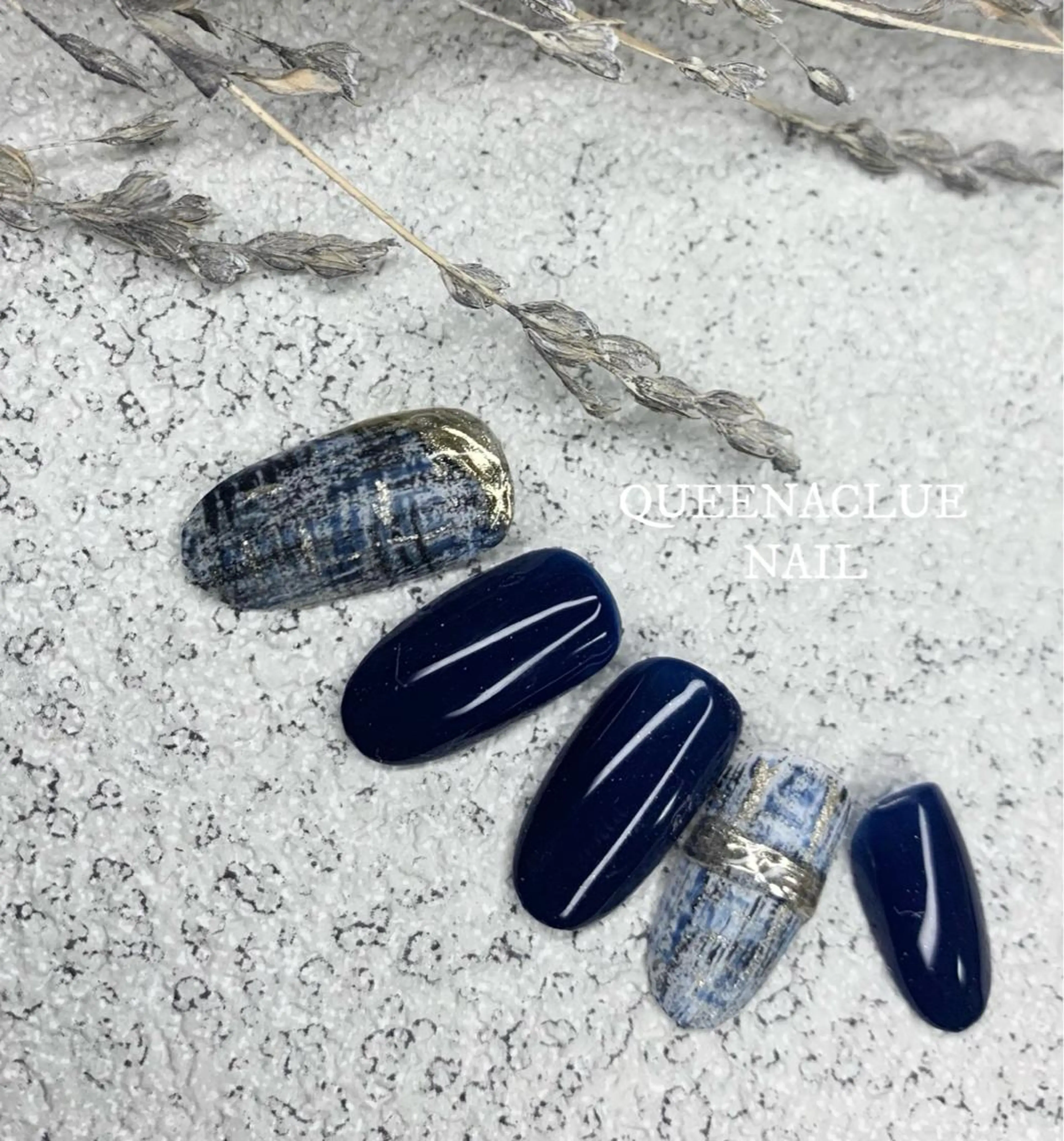 ネイル 入学式 ネイビー ツイードネイル 毛穴改善/脱毛 ネイル　川上久仁子のエステ・リラクイメージ