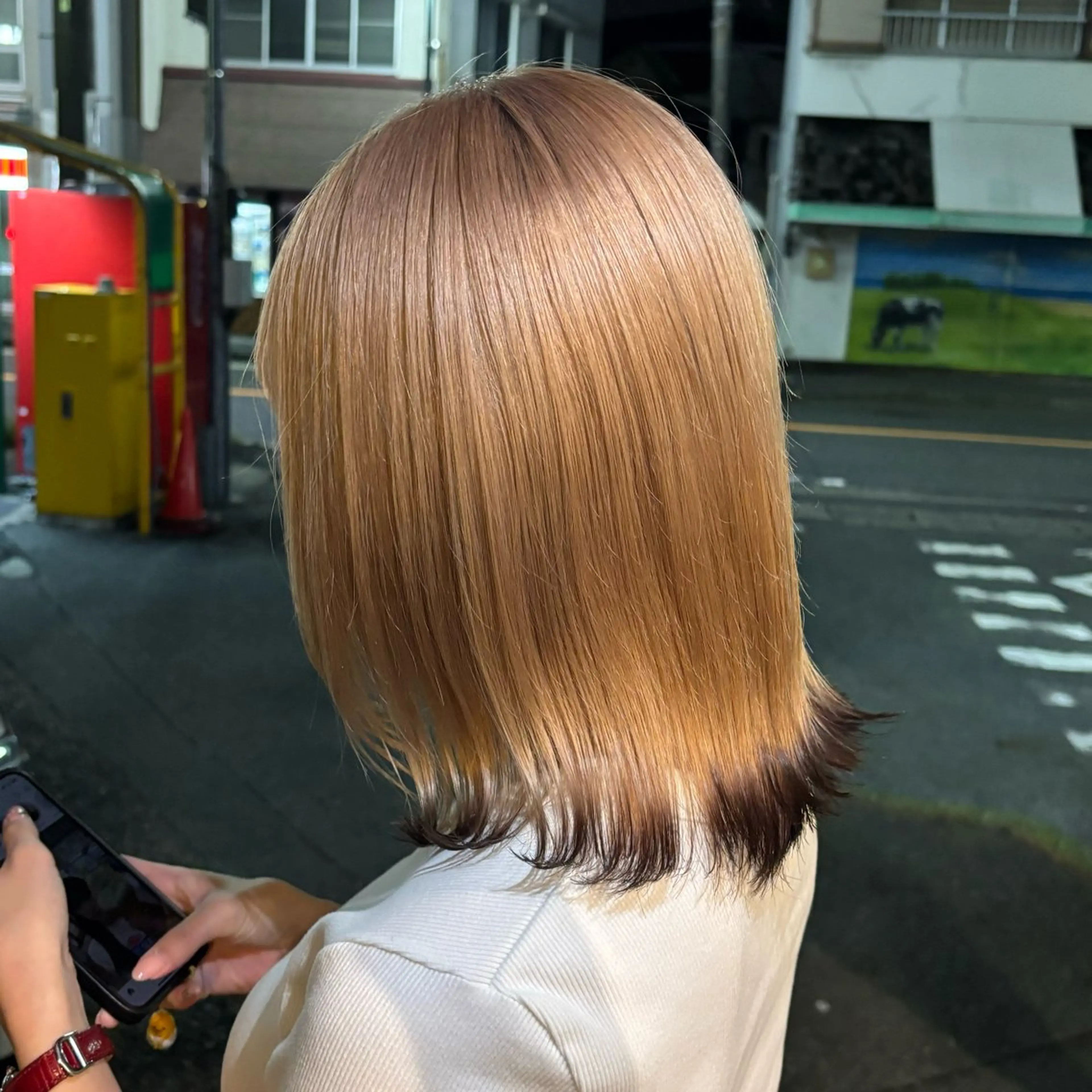 セミロング 🎀ハイトーン/ 艶カラー/夕月🎀のヘアスタイル