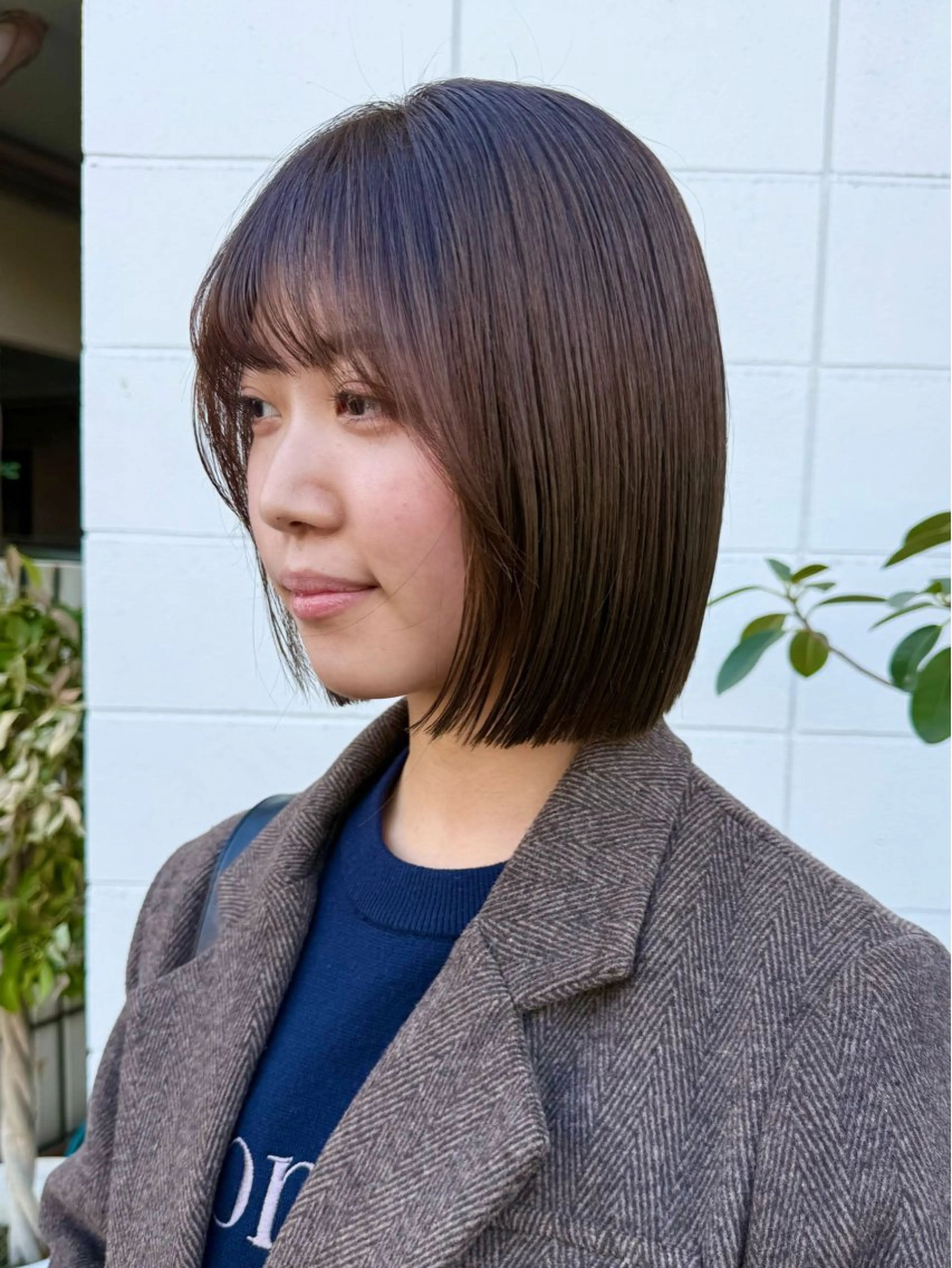 ミディアム カット ヘアカラー トリートメント 角岡 真帆のヘアスタイル