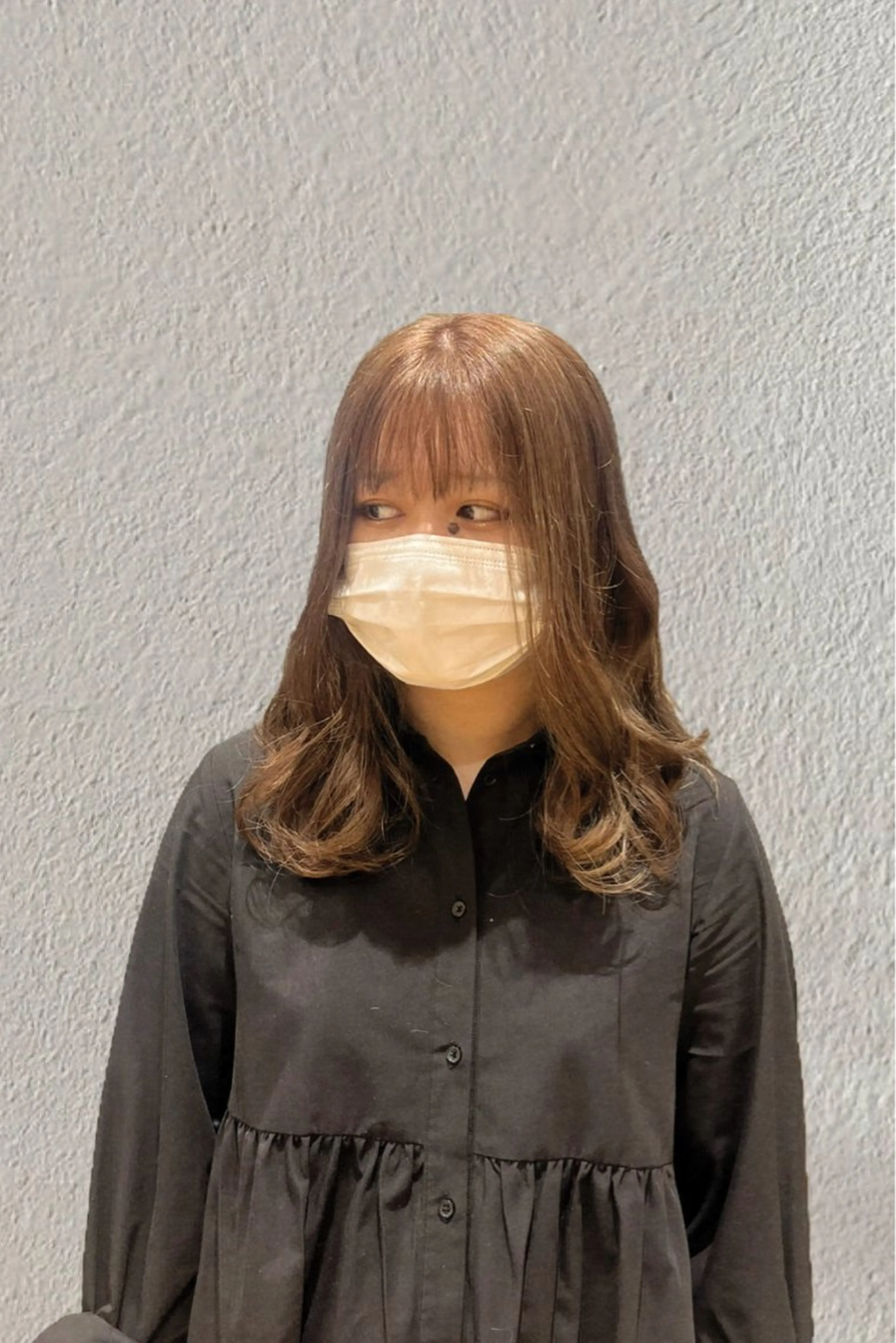 セミロング カラー ベージュカラー ミルクティーベージュ 暖色カラー・メンズ 🫧Harukaのヘアスタイル