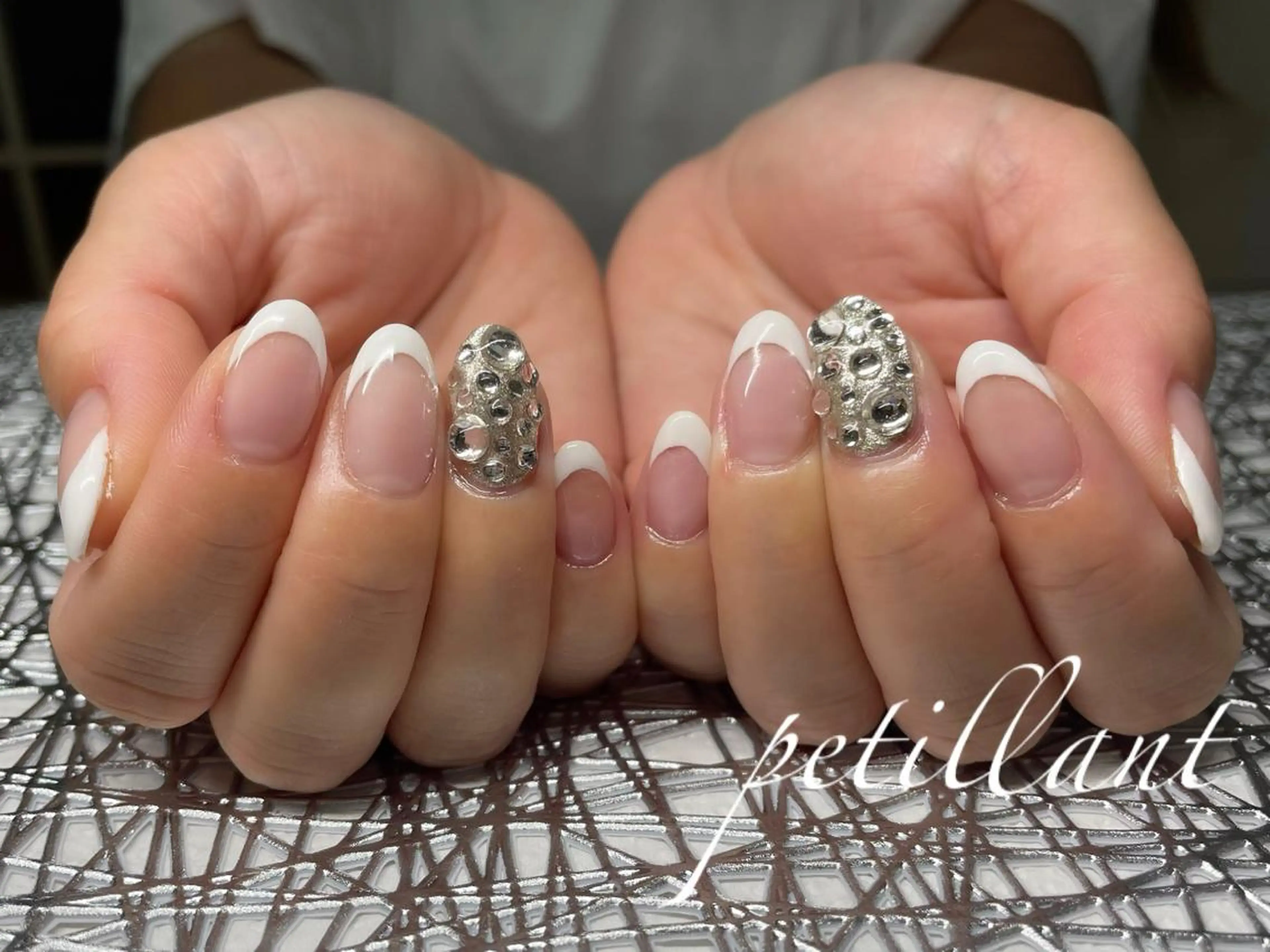 ネイル アートネイル フレンチネイル シンプルネイル nail salon petillantのネイルデザイン