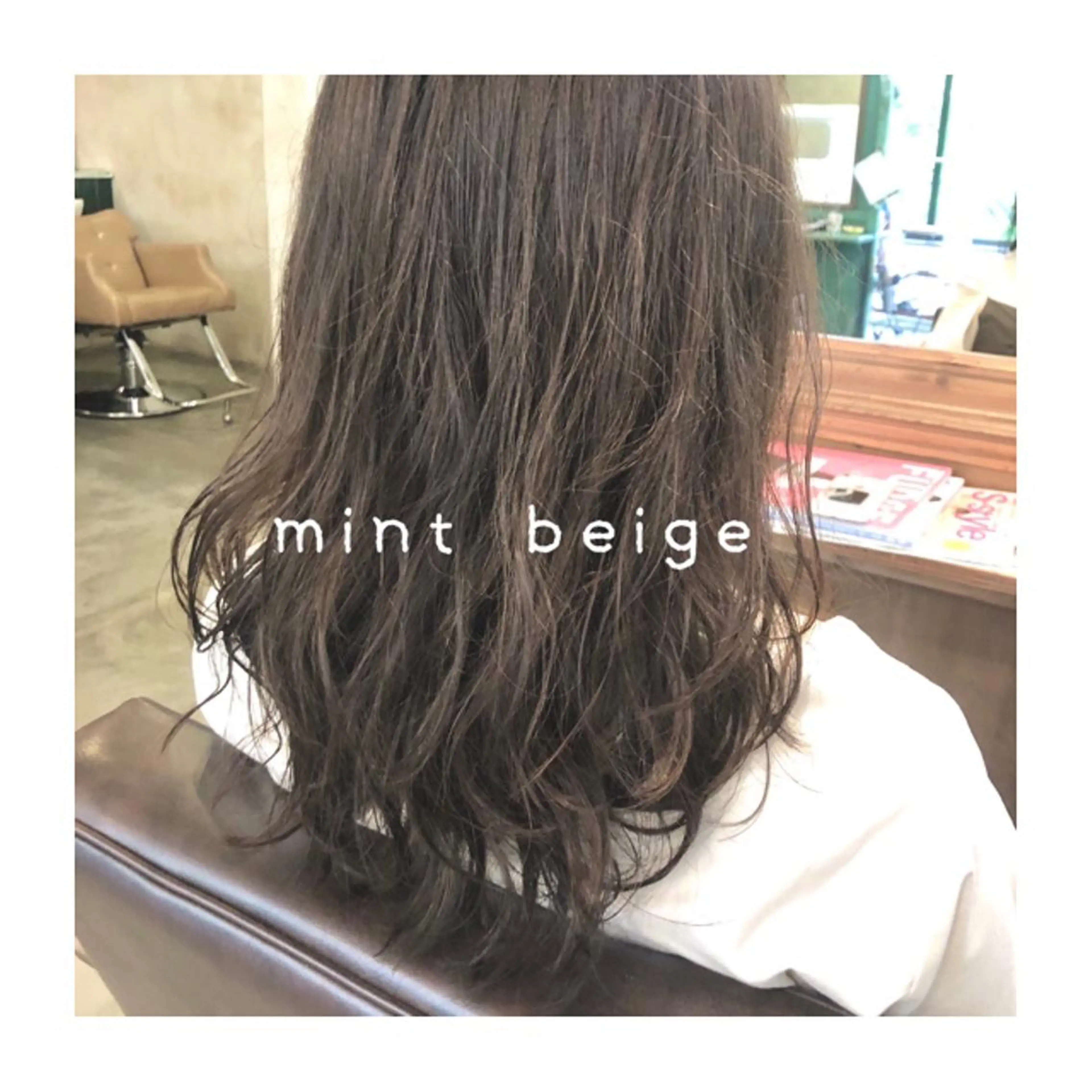 ミディアム カラー パーマ ヘアアレンジ ゆさこのか ダブルカラー／縮毛のヘアスタイル