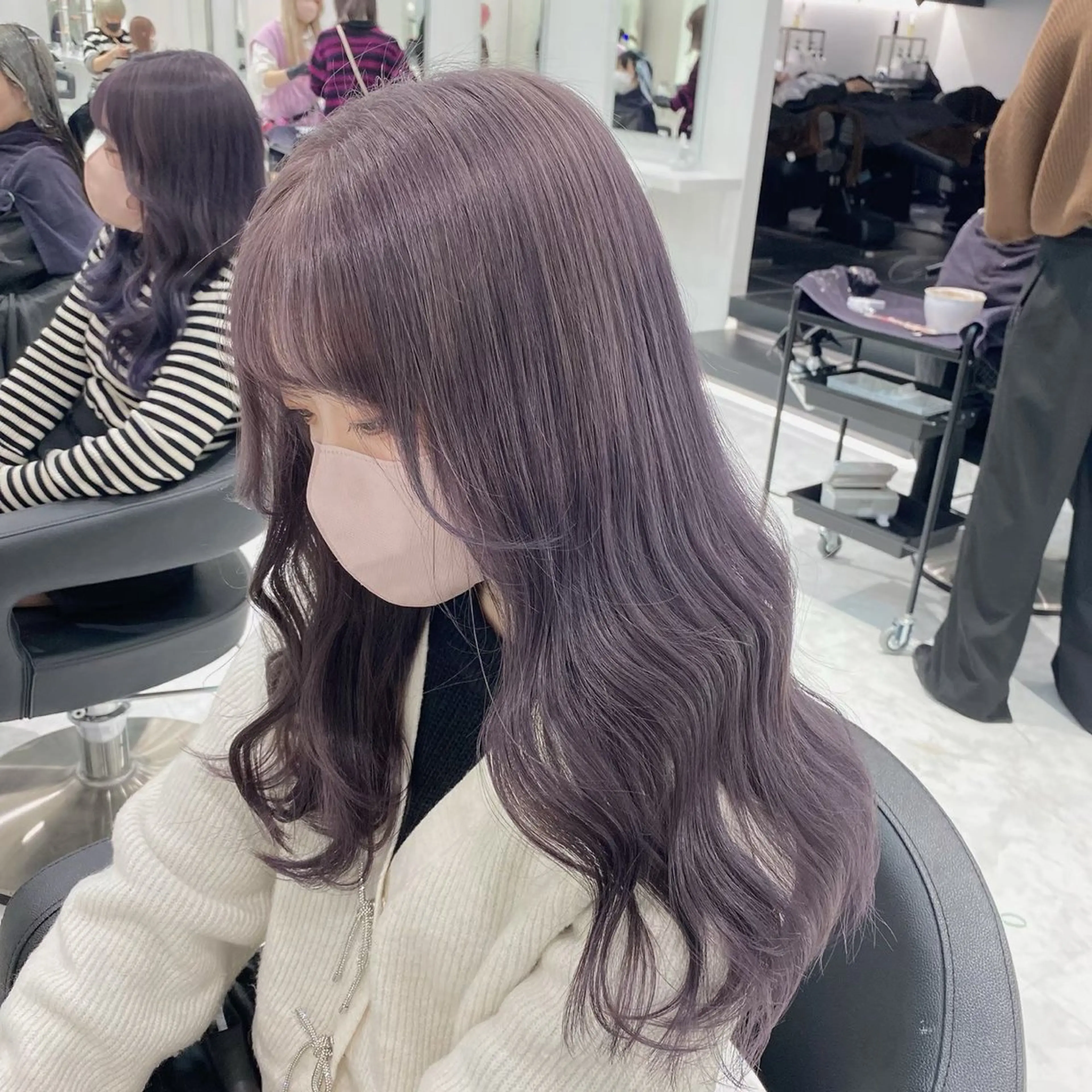 ロング カラー ヘアアレンジ 🫧モテる💗ダメー ジレスハイトーン🫧のヘアスタイル