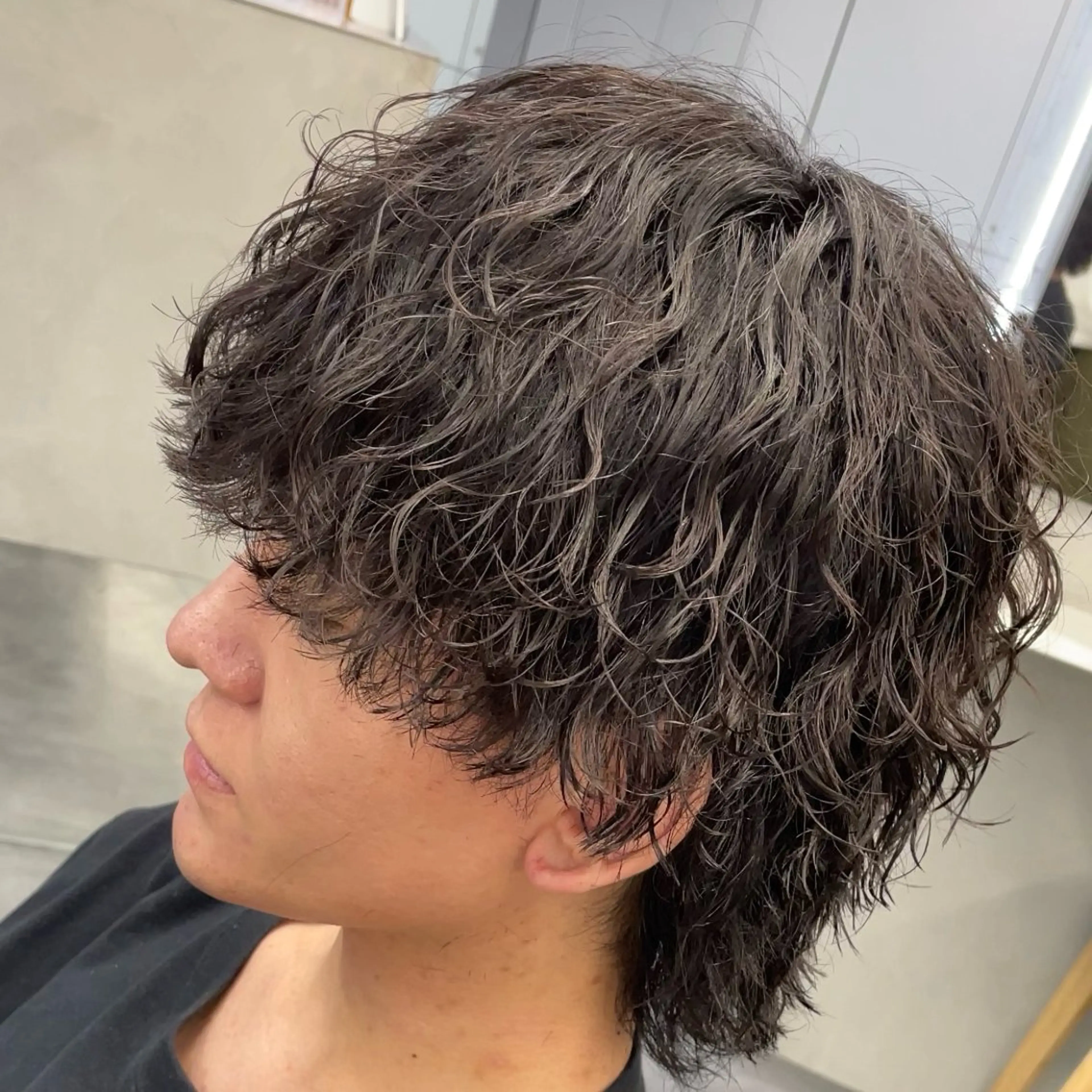 セミロング パーマ ヘアアレンジ メンズ fifth 石川 凪のヘアスタイル