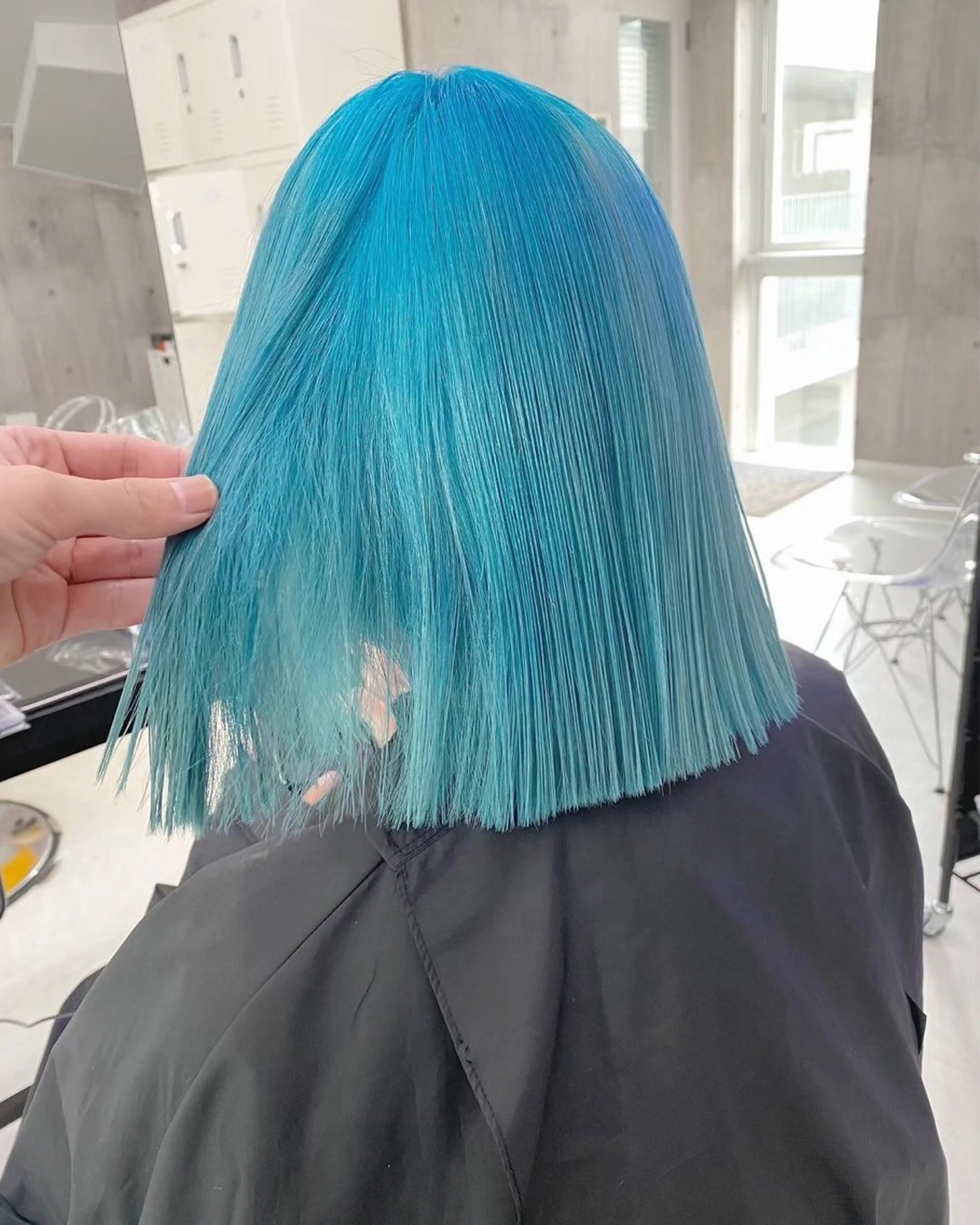 ミディアム カラー ヘアカラー トリートメント ☁️かずき☁️青.紫 推し活カラー💫のヘアスタイル